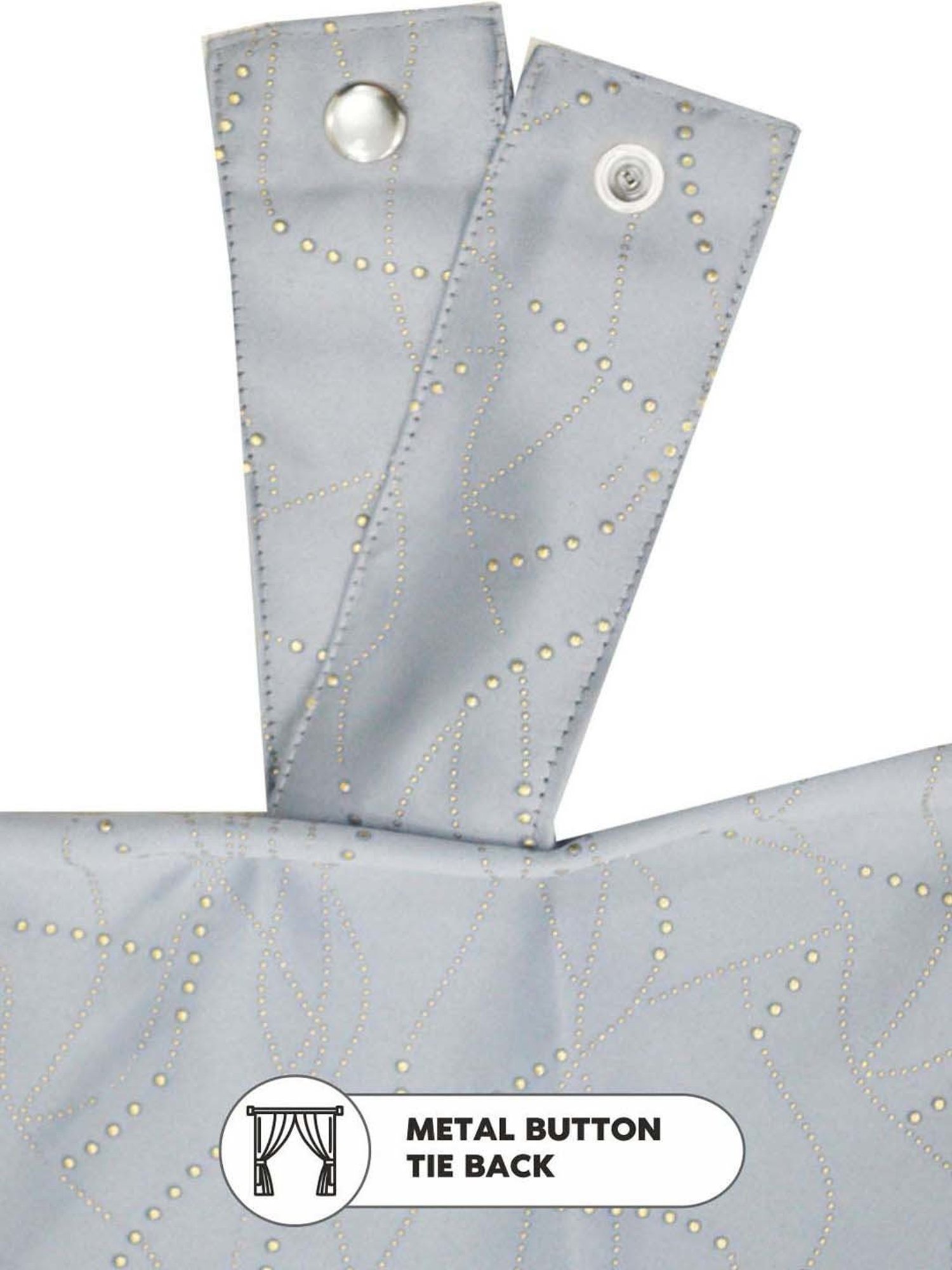 Bianca ANTELLIA GLITTER Grey Polyester 9 Ft. Long Door Curtain - Set of 2