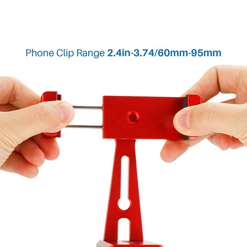ST-04 Aluminum Phone Tripod Mount Adapter Vertical Video Bracket Cell Phone Clip 360 Degree Smartphone Video Tripod Clamp Compatible for iPhone 11 Xs X Samsung Android Instagram IGTV Livestream