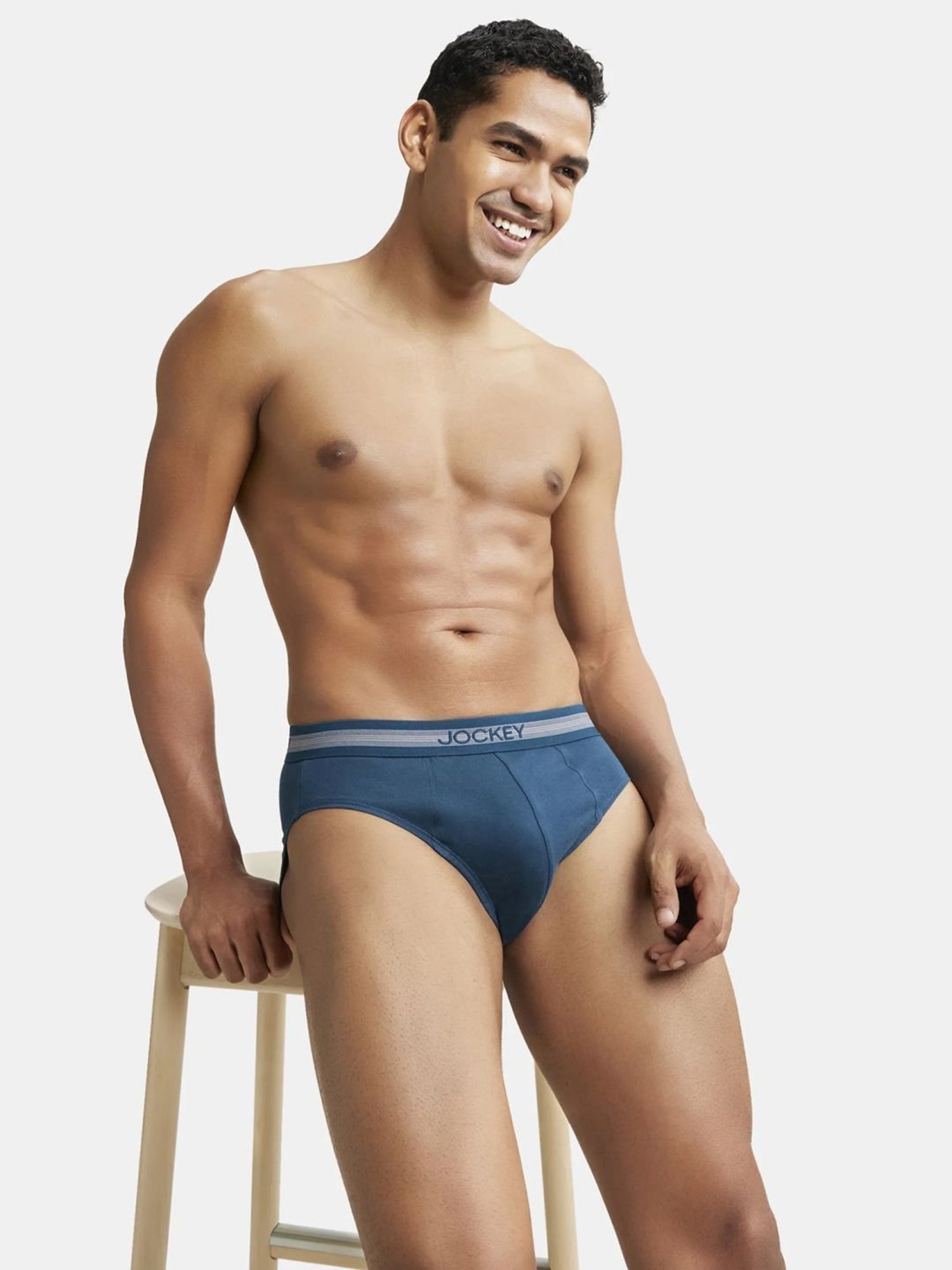 Jockey 1010 Dark Blue Super Combed Cotton Briefs with Stay Fresh Properties