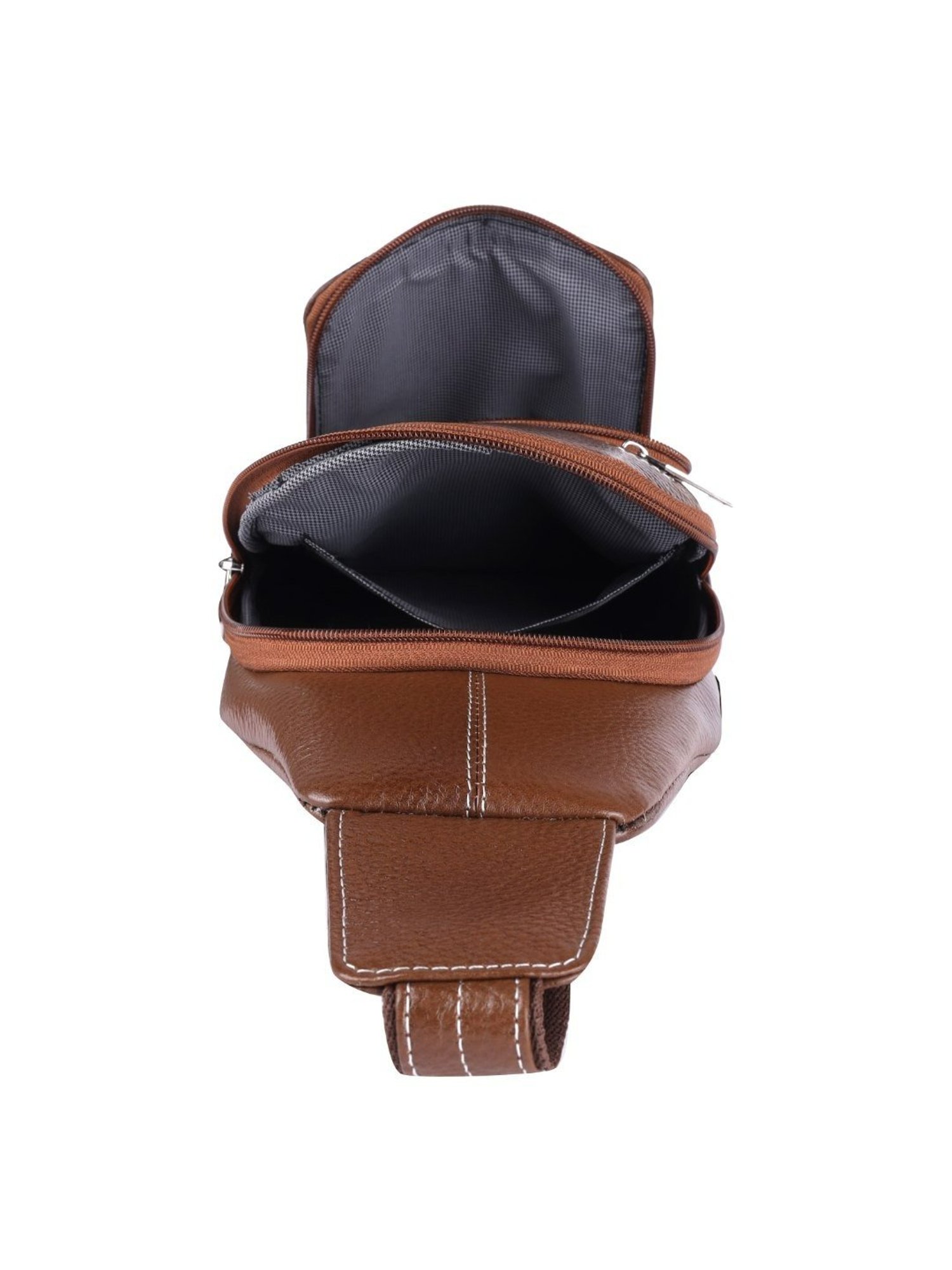 HiLEDER Brown Textured Medium Leather 12 inch Backpack