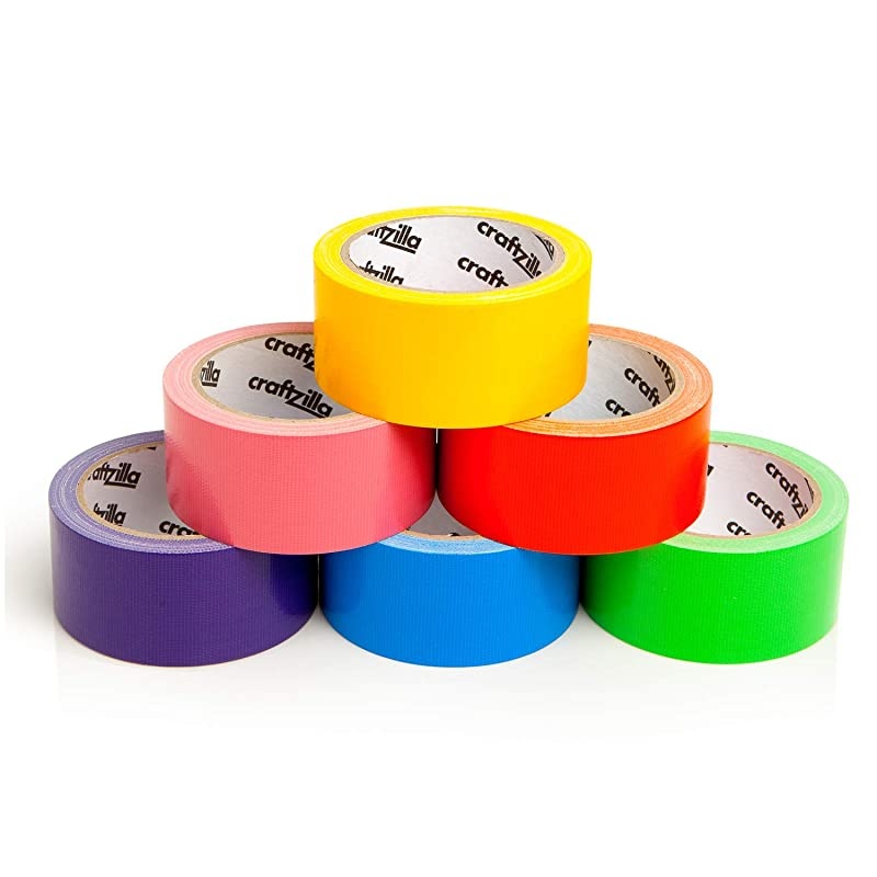 Rainbow Colored Duct Tape &mdash; 6 Bright Colors &mdash; 15 Yards x 2 Inch &mdash; No Residue, Tear by Hand & Waterproof &mdash; Great for Arts & Crafts, Color-Coding, and DIY Projects