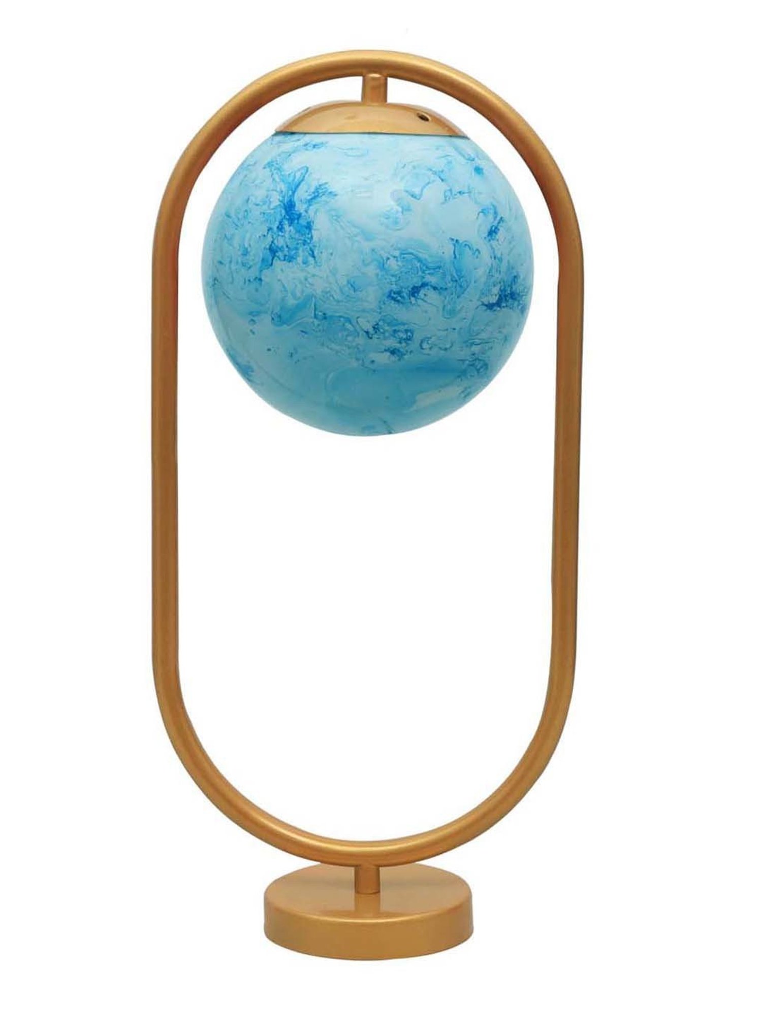 Homesake Blue & Golden Metal Bedside Globe Desk Lamp