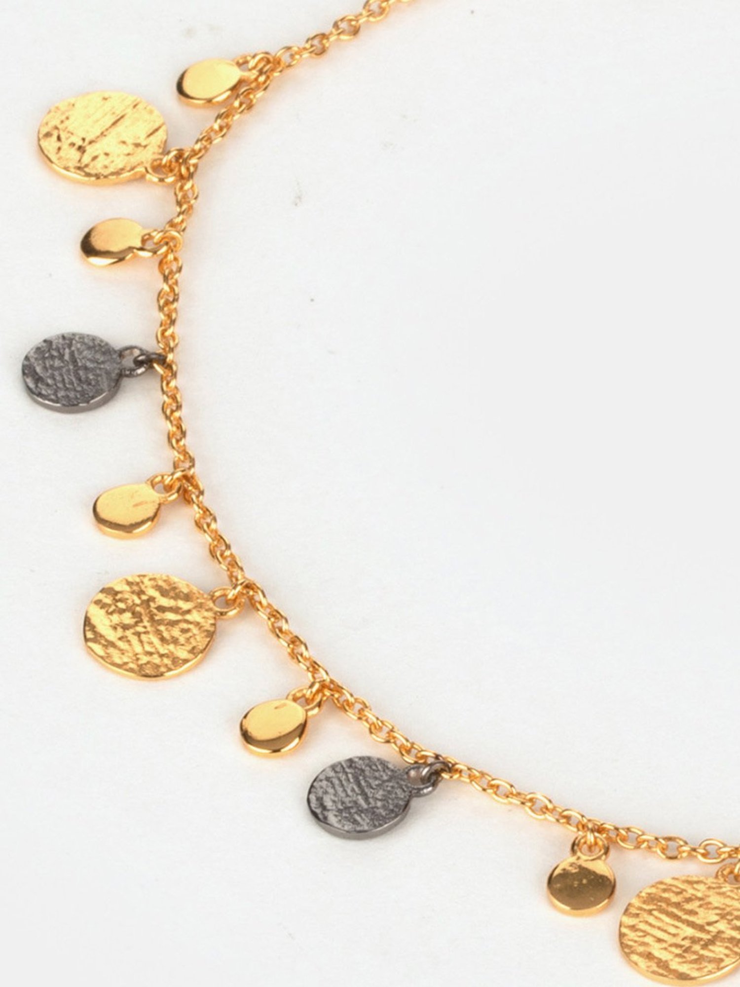 Shaya 92.5 Sterling Silver Meant to Shine Confetti Anklets in Gold Plating for Women