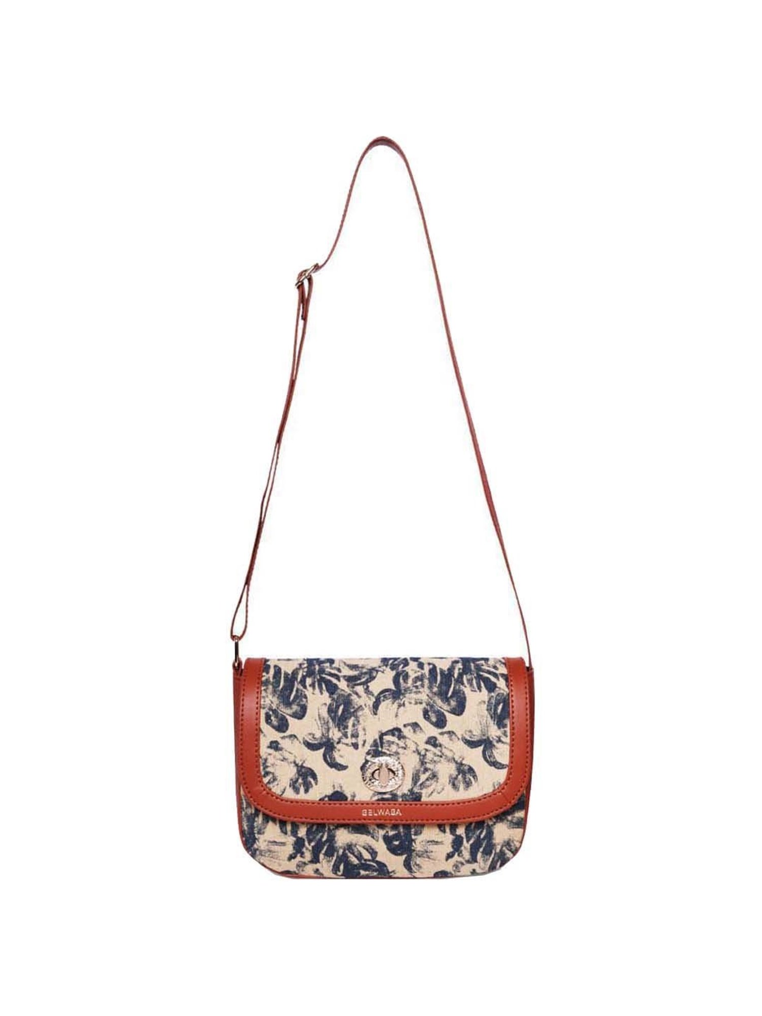 BELWABA Beige Printed Small Sling Handbag