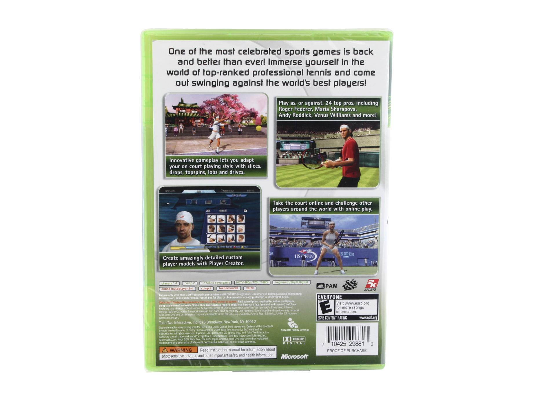 Top Spin 2 Xbox 360 Game