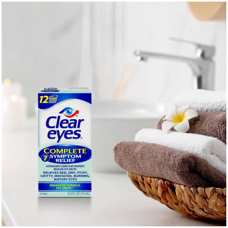 Clear Eyes Complete 7 Symptom Relief Enhanced Formula Eye Drops - 0.5 fl oz