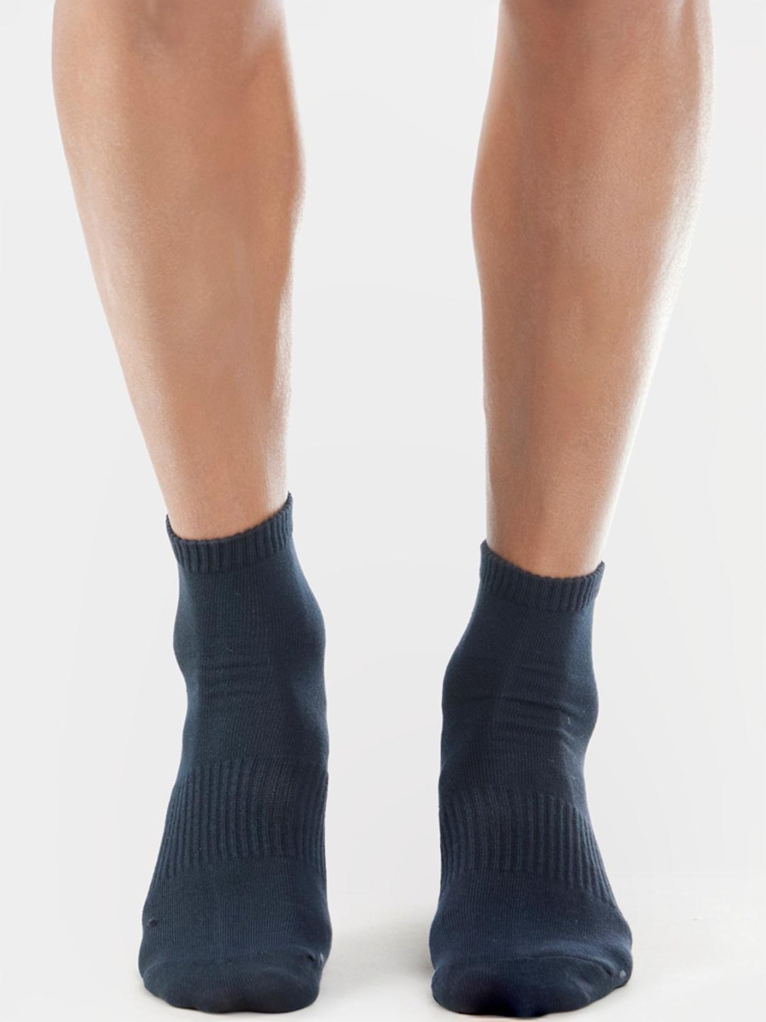 Jockey 7106 Navy & Blue Stretch Cotton Ankle Length Socks with Stay Fresh Treatment - Pack of 2
