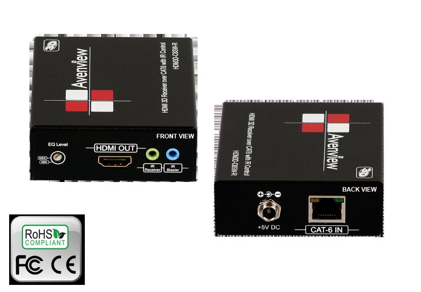 HDMI 3D Receiver over CAT5/6 with IR Control for 4X4 and 8X8 HDMI Matrix Switch