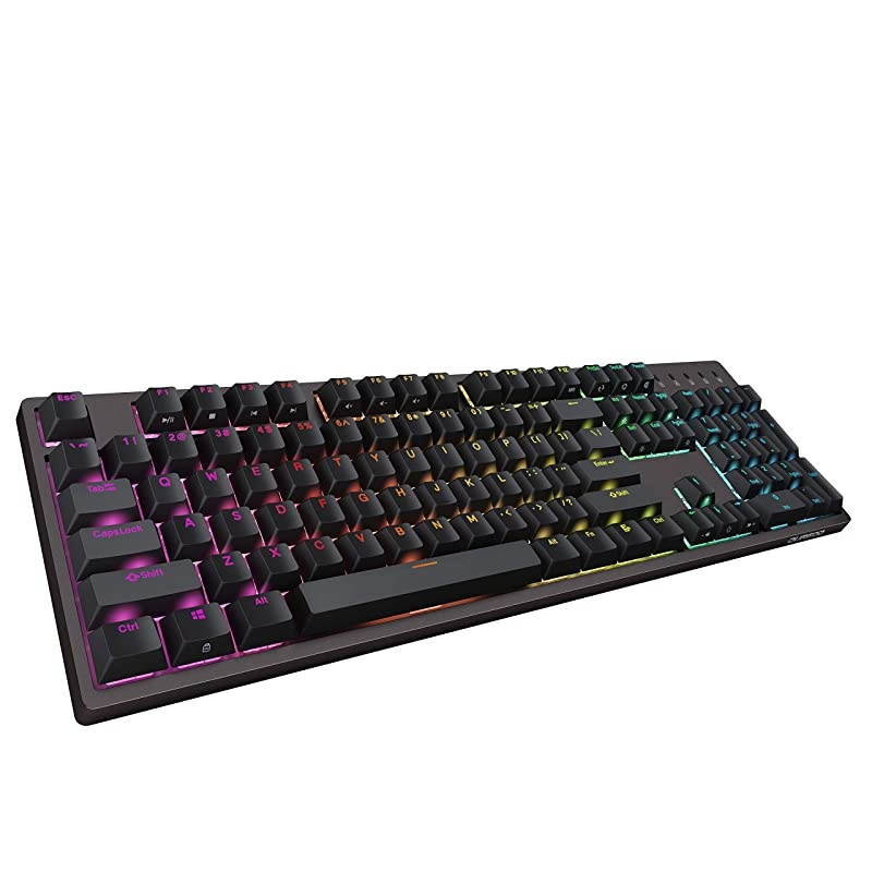 Taurus K310 Mechanical Gaming Keyboard - 104 Keys - Double Shot PBT - NKRO - USB Type C (Cherry Black, Grey)