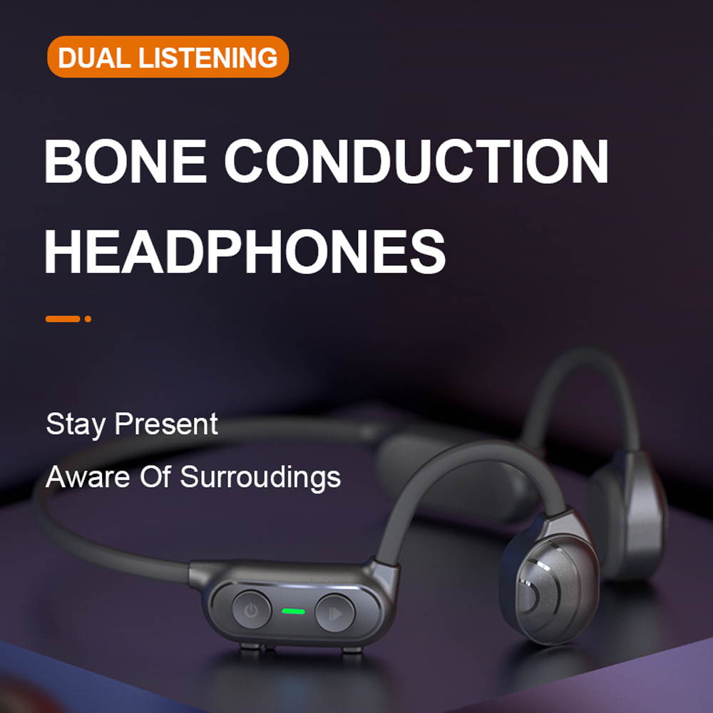 DESFLOW AS10 Bone Conduction Headphones Bluetooth 5.0 Sports Earphones Wireless Earbuds for Smart Phones Tablet PC Notebook