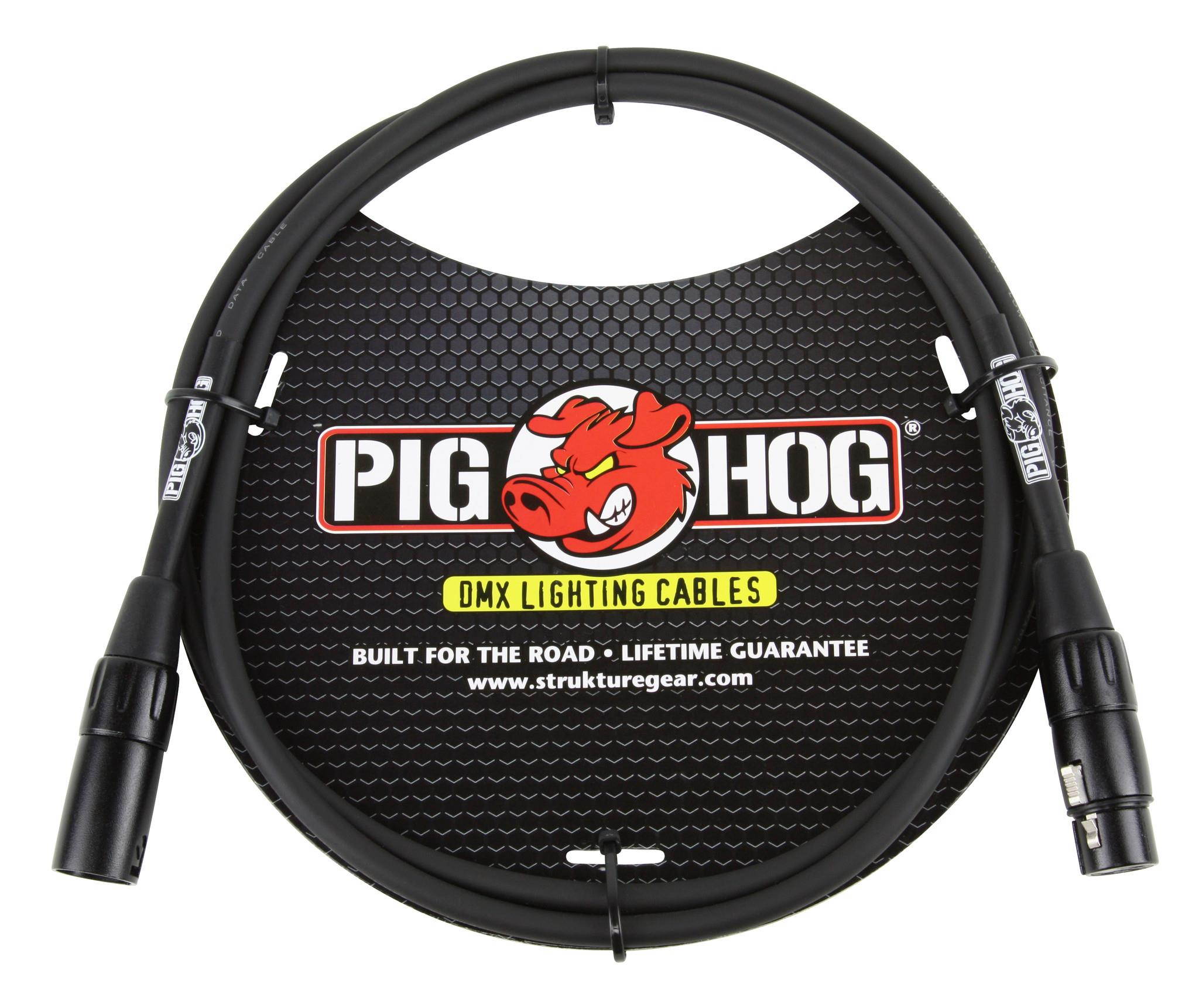 pig hog phdmx5 3pin dmx lighting cable, 5 feet