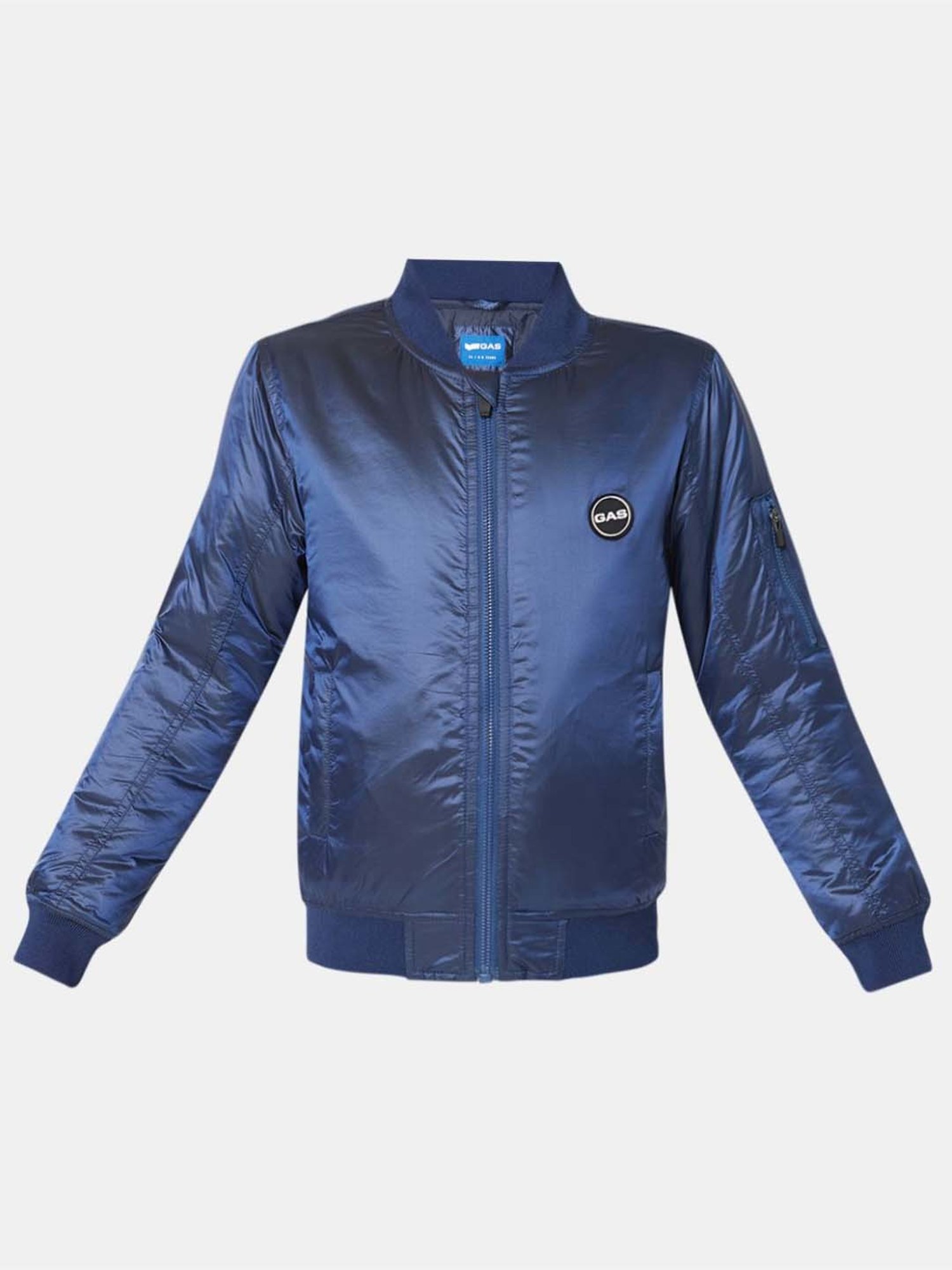 Gas Kids Blue Regular Fit Full Sleeves Bomber Jacket