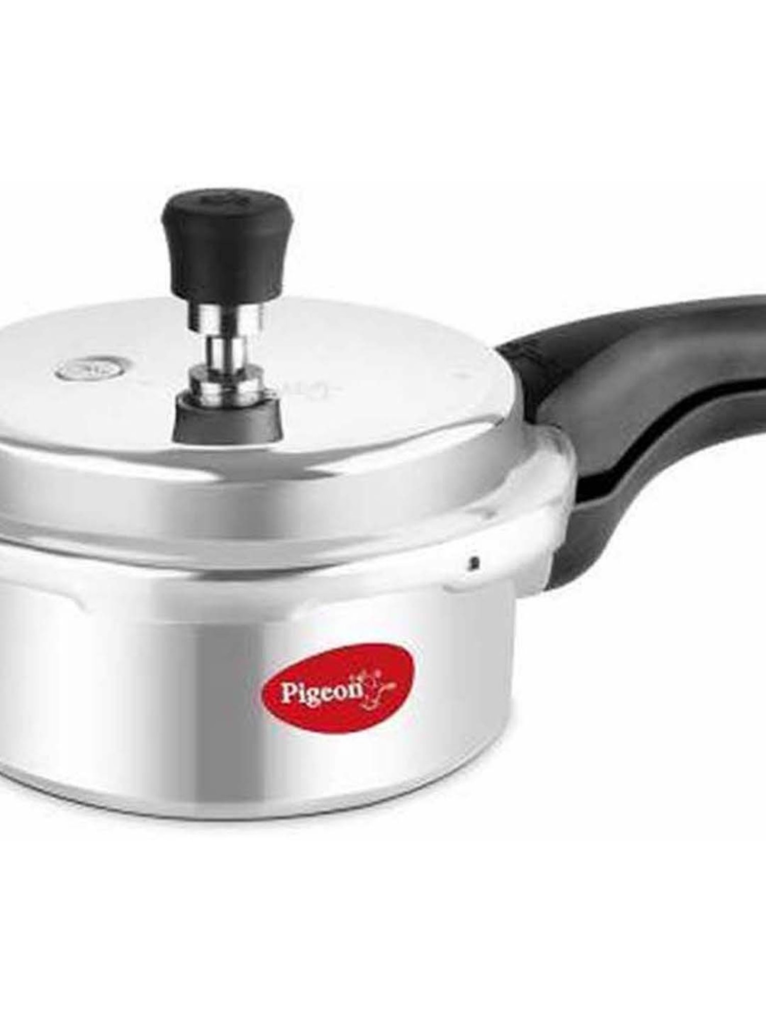 Pigeon Silver & Black Aluminium Pressure Cooker (2 L) - Set of 1