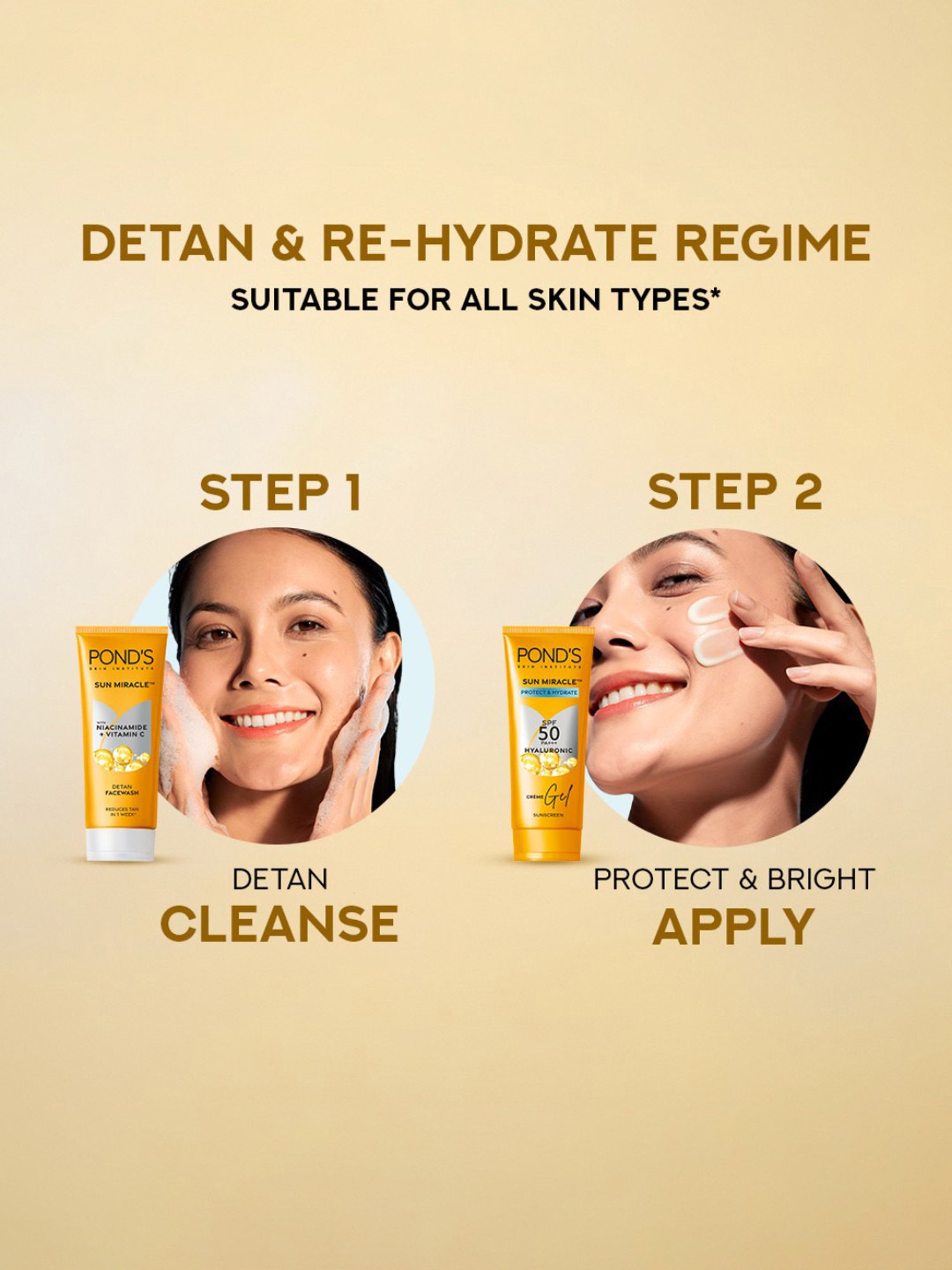 Pond's Sun  Hydrate SPF 50 PA+++ Creme Gel Sunscreen with Hyaluronic Acid - 50 gm