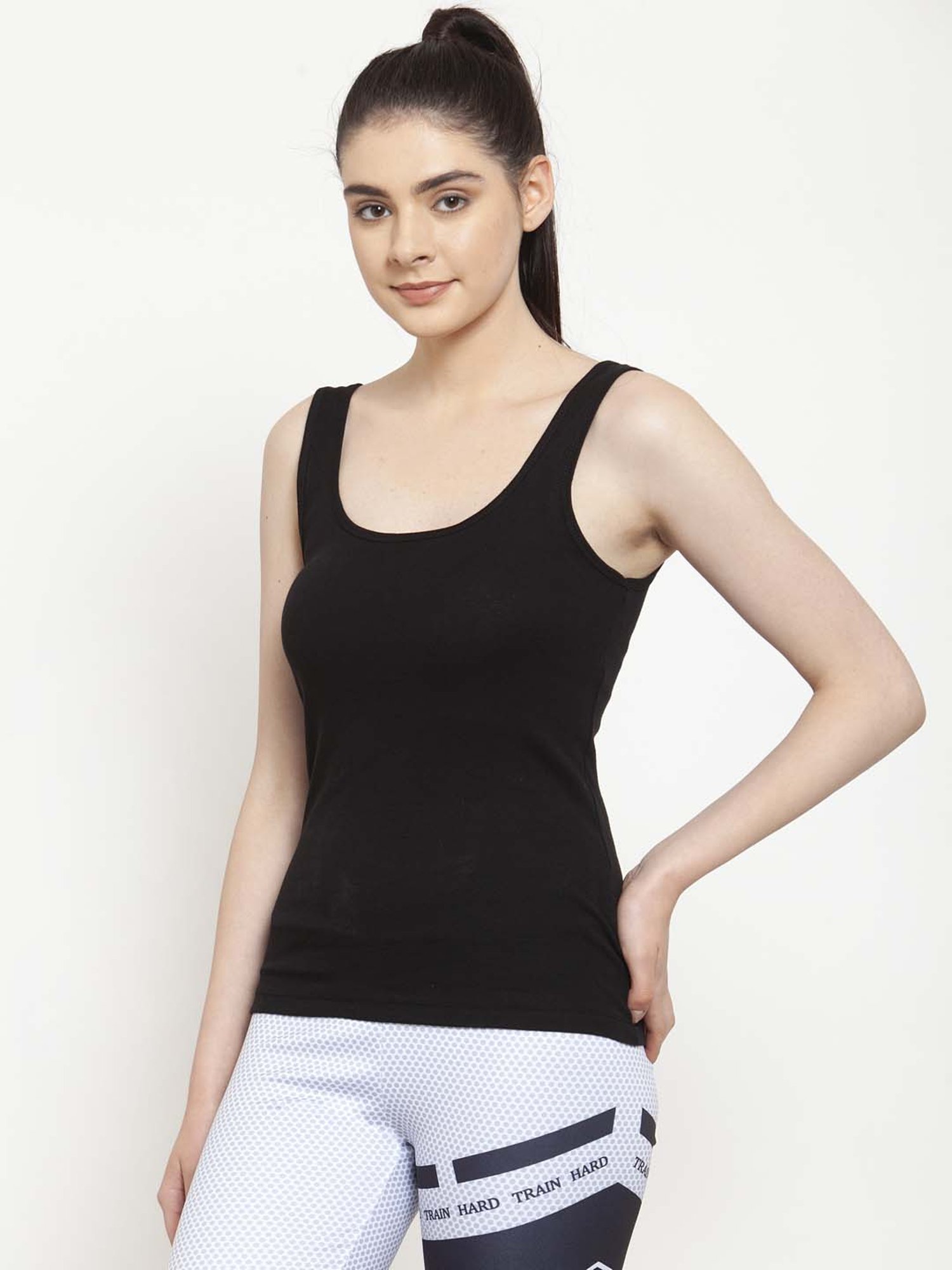 Friskers Black Cotton Camisole