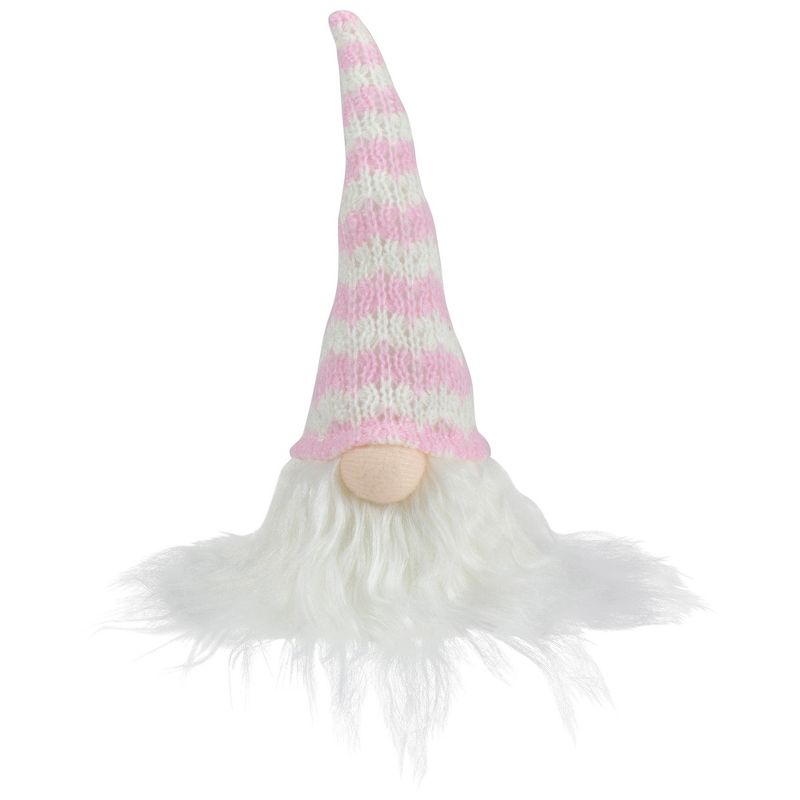 Northlight 7" Pink and White Striped Spring Gnome Figure