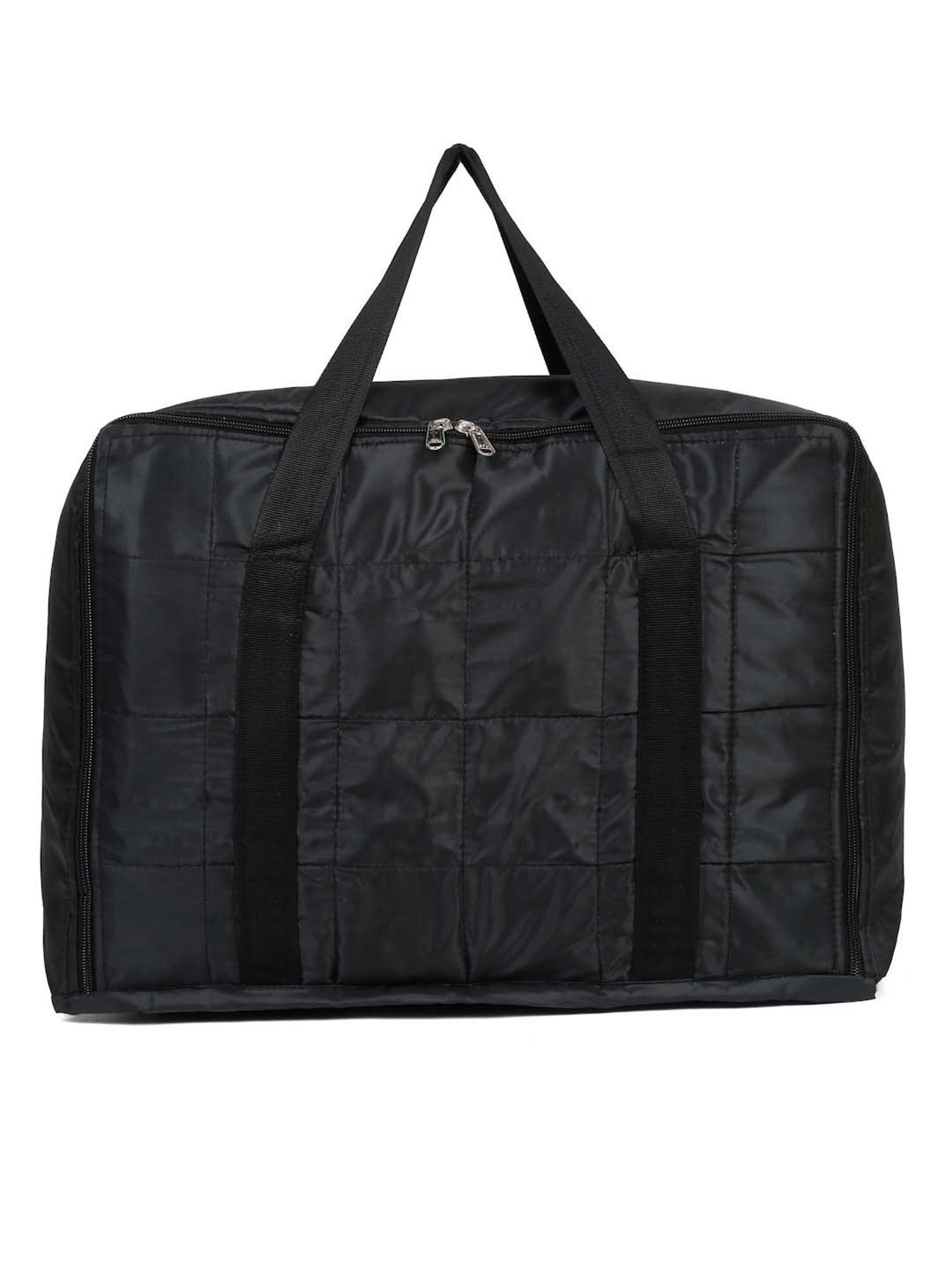 HOSTA HOMES Black Pvc Parachute Material Zipper Bag - Set of 2