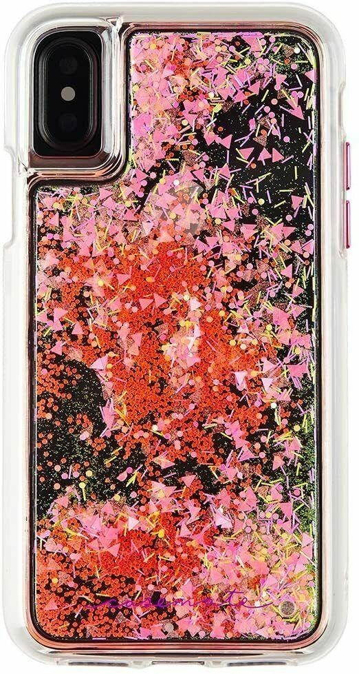 Case-Mate Waterfall Cascading Liquid Giltter Case for iPhone X - Pink Glow