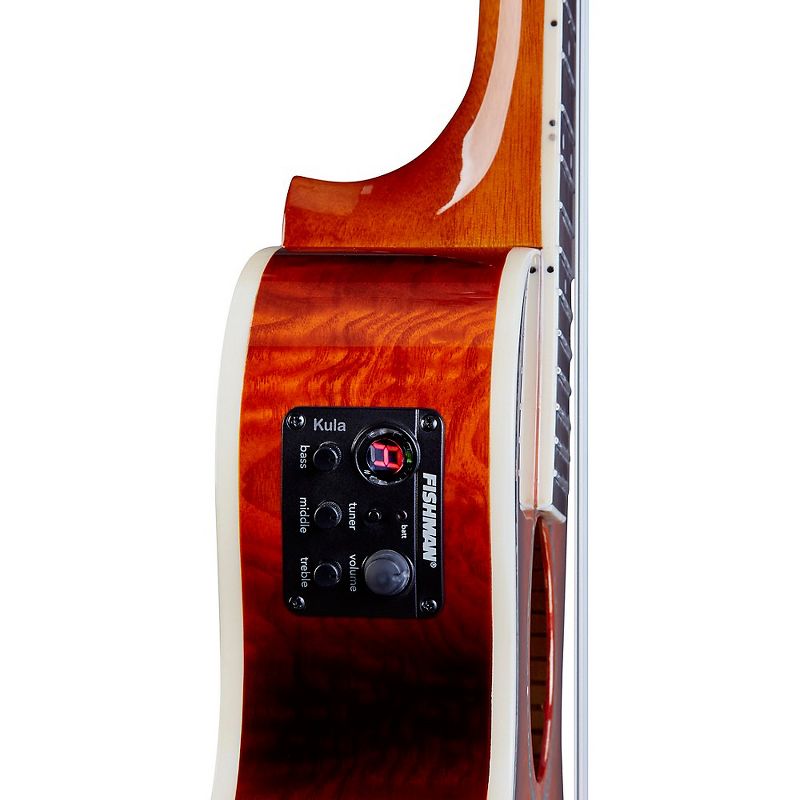 Mitchell MUT80XE-QAB-WSK Exotic Acoustic Electric Ukulele Quilt Ash Burl Whiskey