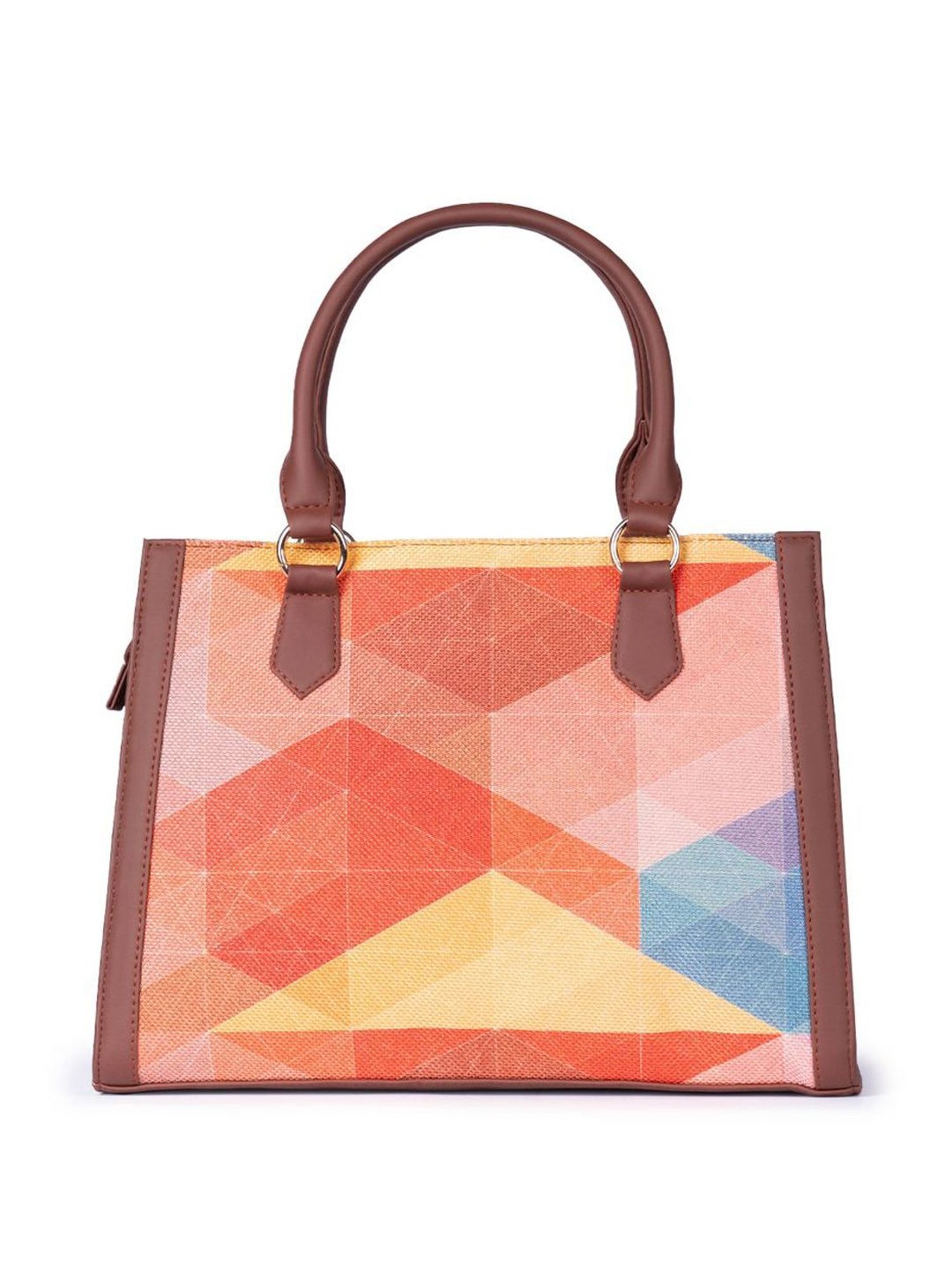 ZOUK Geo Optics Classic Multicolor Printed Medium Handbag