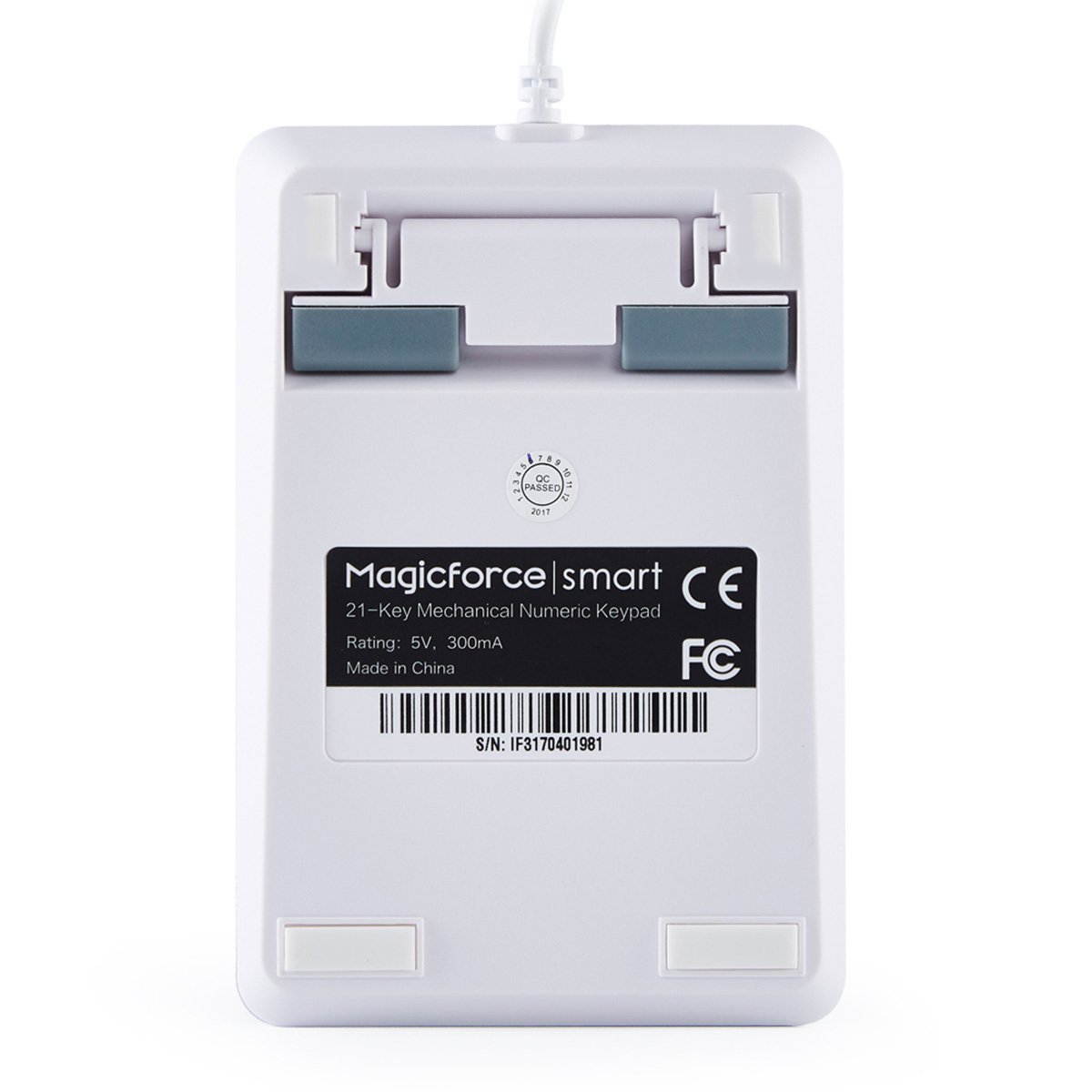 Mechanical Numeric Keypad GATERON Blue Switch Wired Ice Blue Backlit Gaming Keypad 21 keys Mini Numpad Portable Keypad Extended layout White Magicforce by Qisan