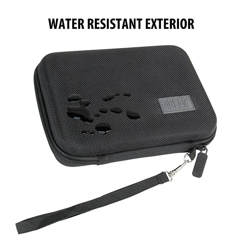 Travel Electronics Organizer 65 Inch Zipper Case with Hard Shell Case Exterior and Accessory Pocket Charger Organizer Accessory Organizer Cable Travel Organizer and More Black