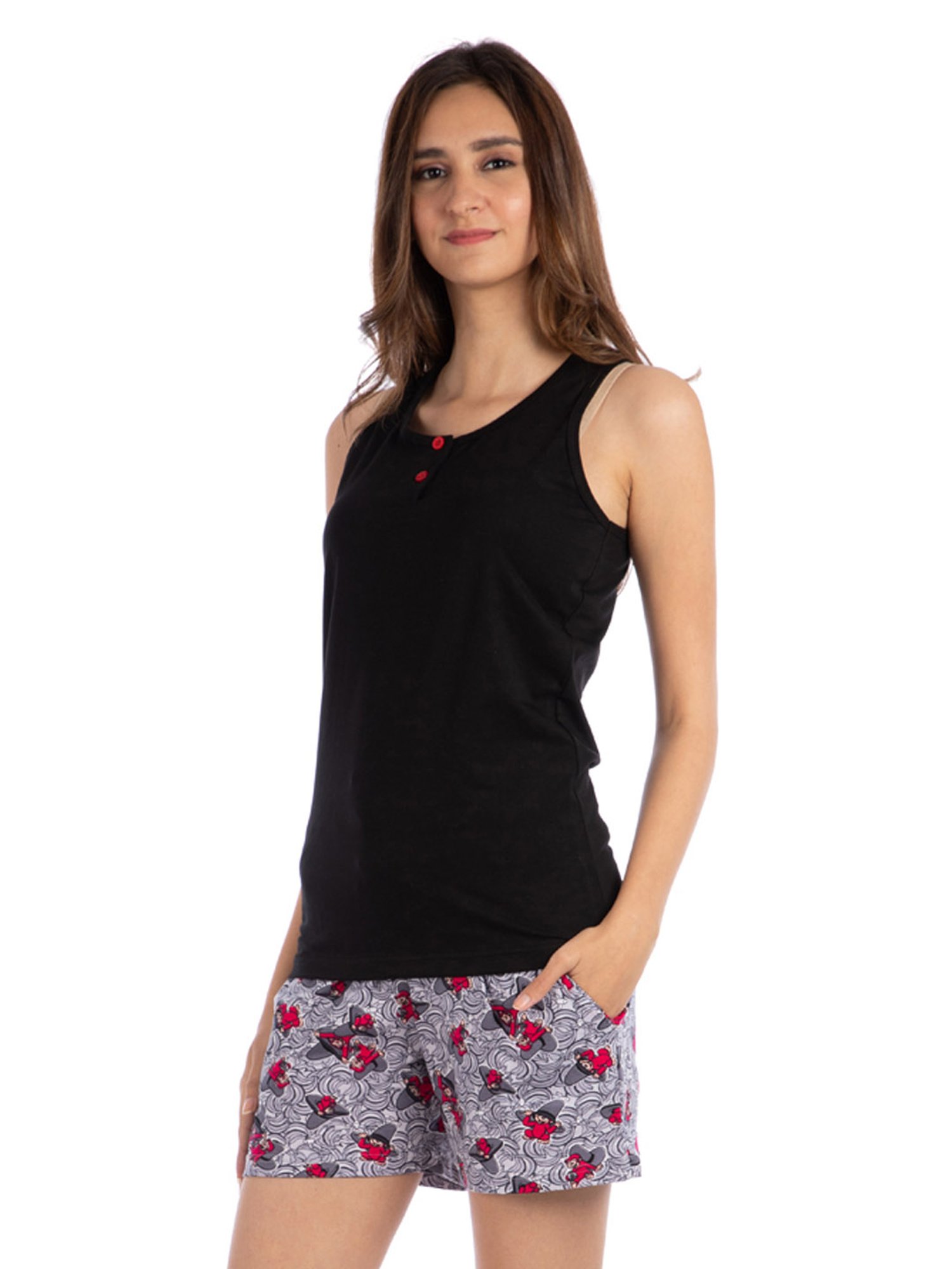 Nite Flite Multicolor Cotton Top With Shorts