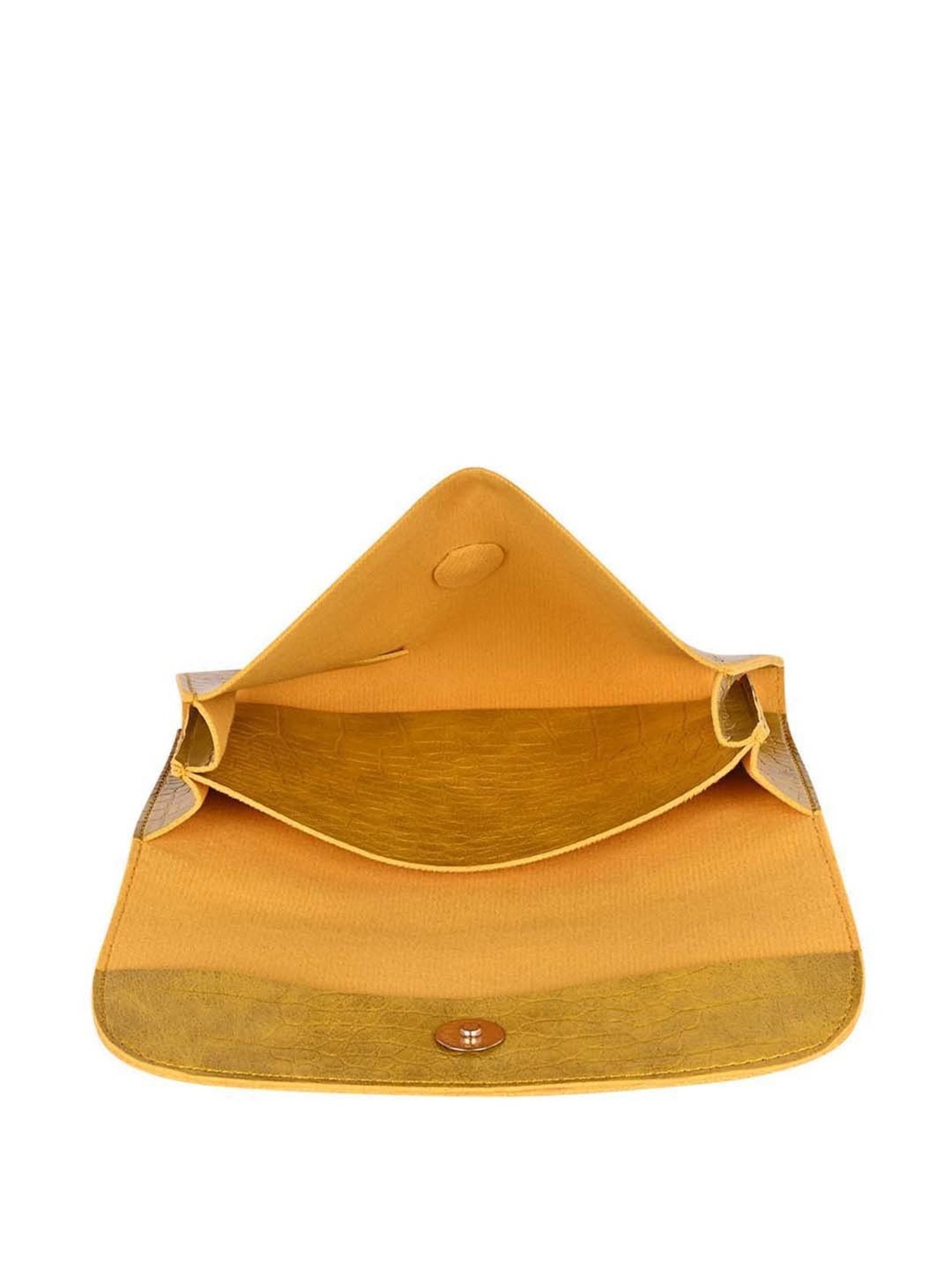 Bagsy Malone Yellow Textured Clutch