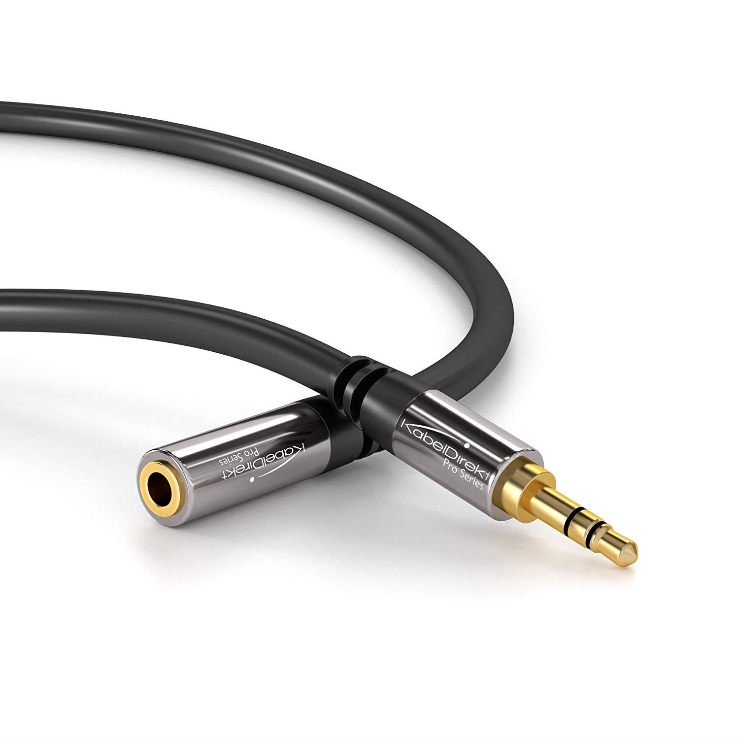 KabelDirekt (25 feet) 3.5mm Male > 3.5mm Female Stereo Audio Extension Cable - PRO Series