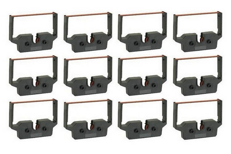 SuppliesMAX Compatible Replacement for M210/211/TM-210/215 Black/Red P.O.S. Printer Ribbons (12/PK) (ERC-02BR_12PK)