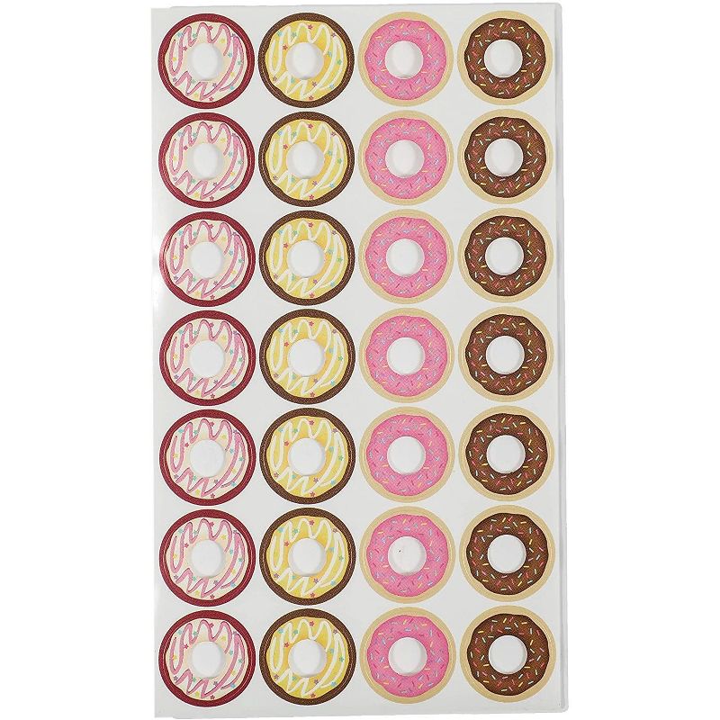 1008-Count Hole Punch Reinforcement Stickers, Cute Mini Doughnuts Labels - 0.22" Hole