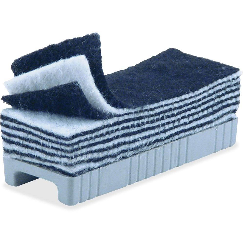 Peel-Away Dry Erase Board Eraser W/12 Disposable Pads, Felt, 5"