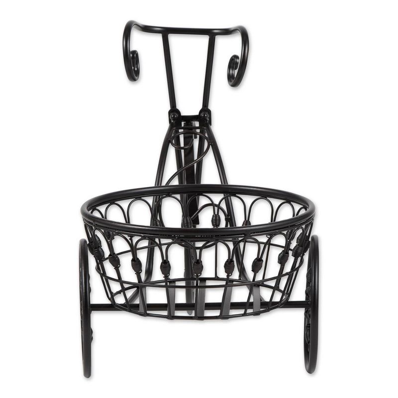 10.9" Indoor/Outdoor Iron Bicycle Plant Stand Black - Zings & Thingz