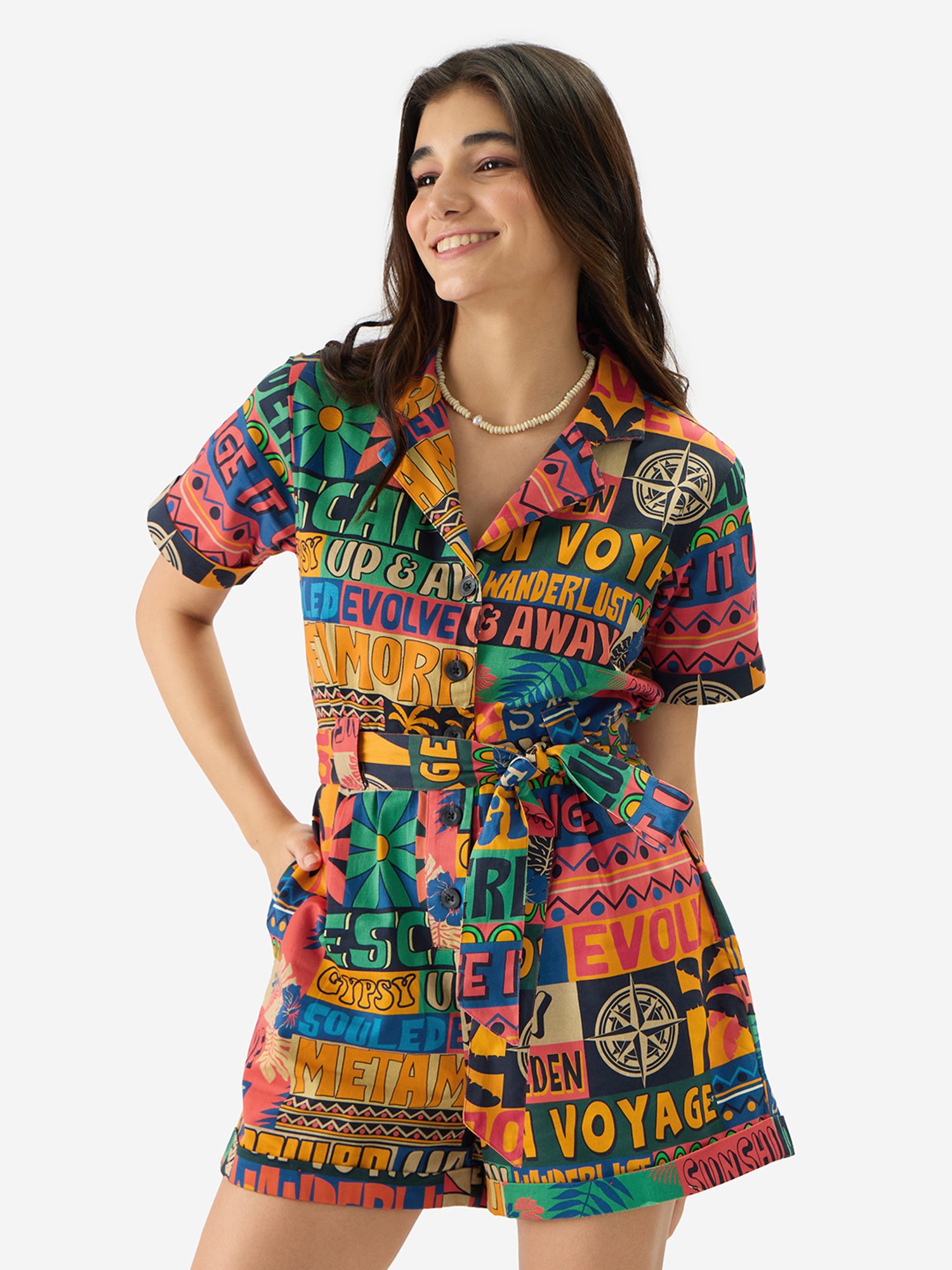 The Souled Store Multicolor Printed Playsuit
