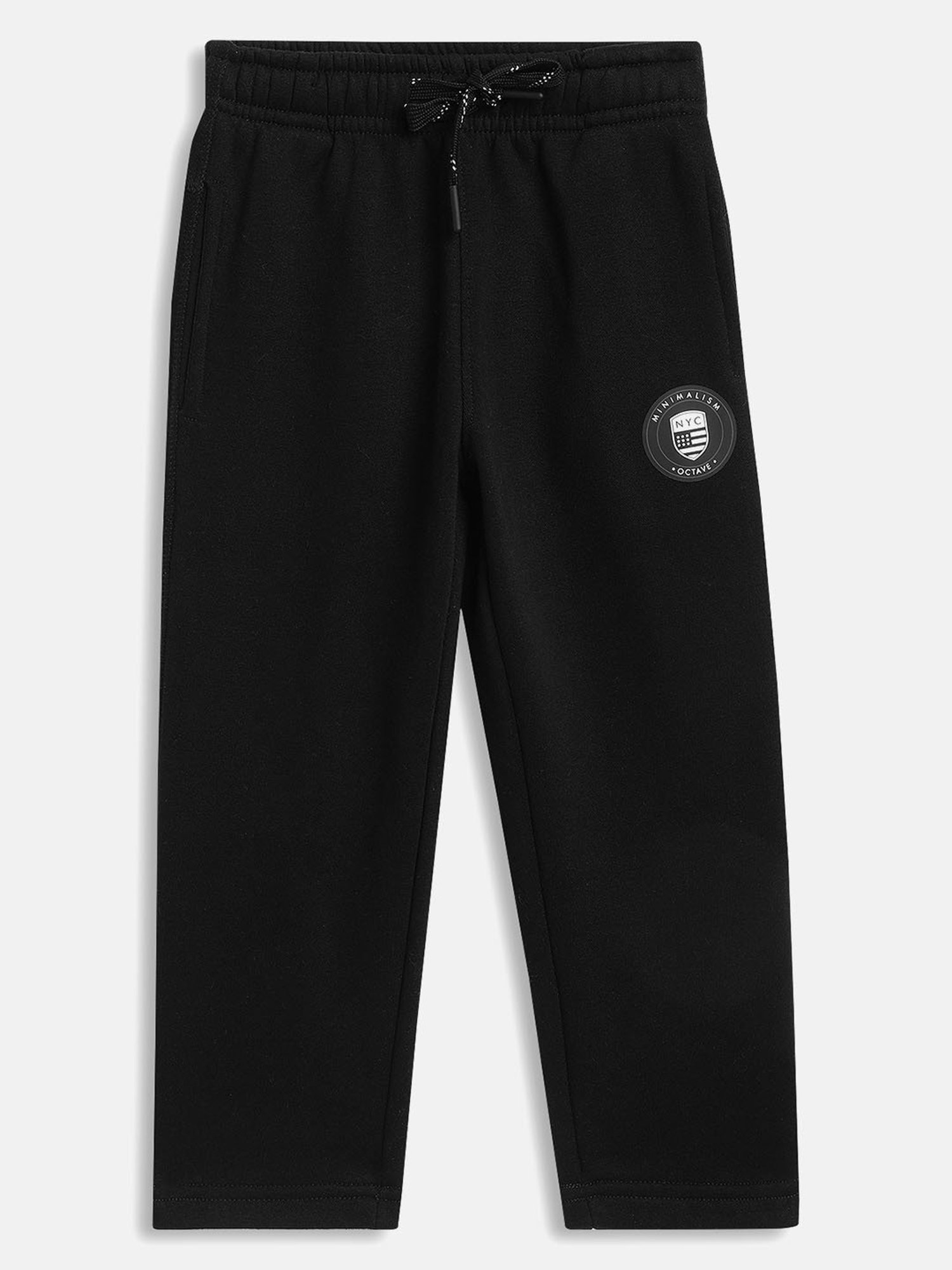 Octave Boys Black Solid Trackpants