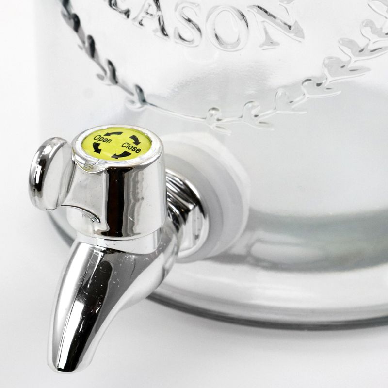 Gibson Home Bayfront Summer 2.5 Liter Mason Jar Glass Beverage Dispenser