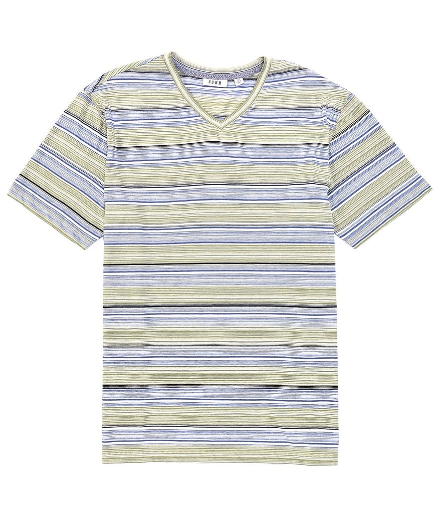 Short Sleeve Vintage Stripe V-Neck Tee
