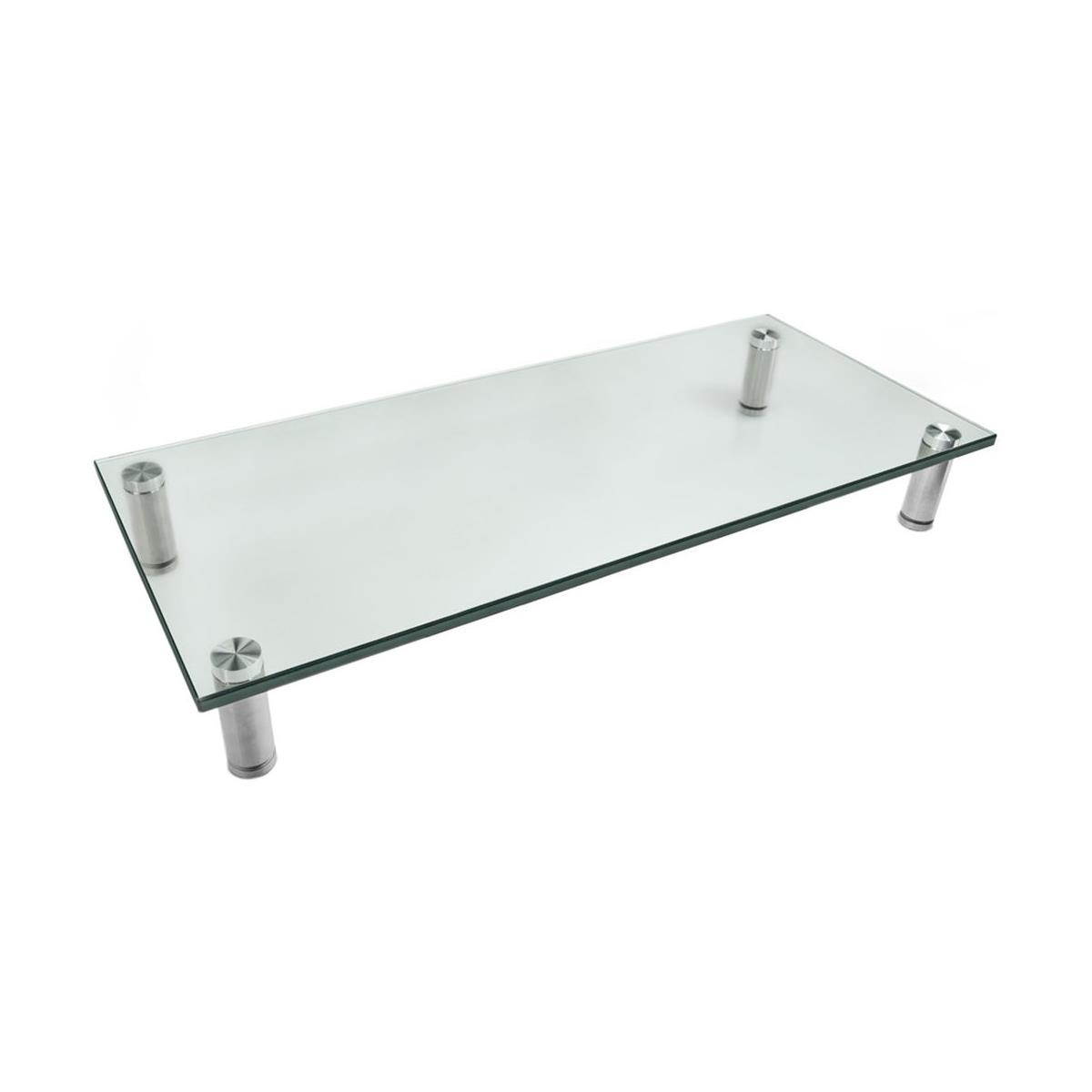 Mount-It! Glass Monitor Stand Desktop Riser | 22" X 9.5" | Fits 24-32 Inch Screens |