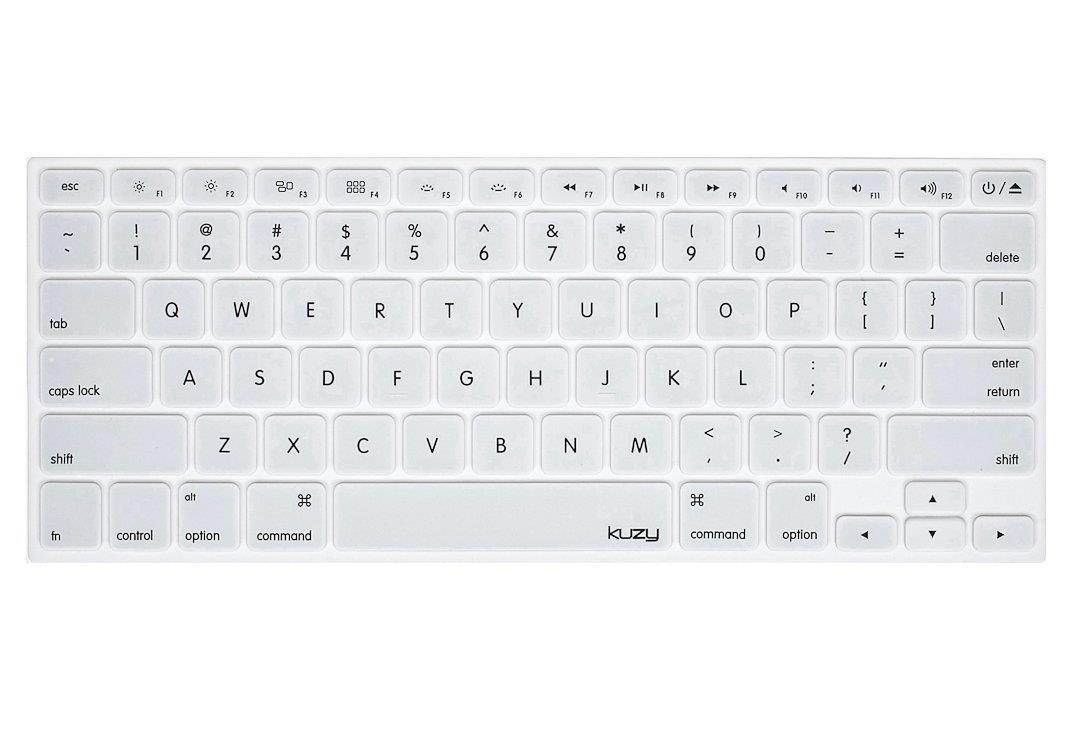Kuzy Solid WHITE Keyboard Cover Silicone Skin for MacBook Pro 13" 15" 17" (with or w/out Retina Display) iMac and MacBook Air 13" - Solid White