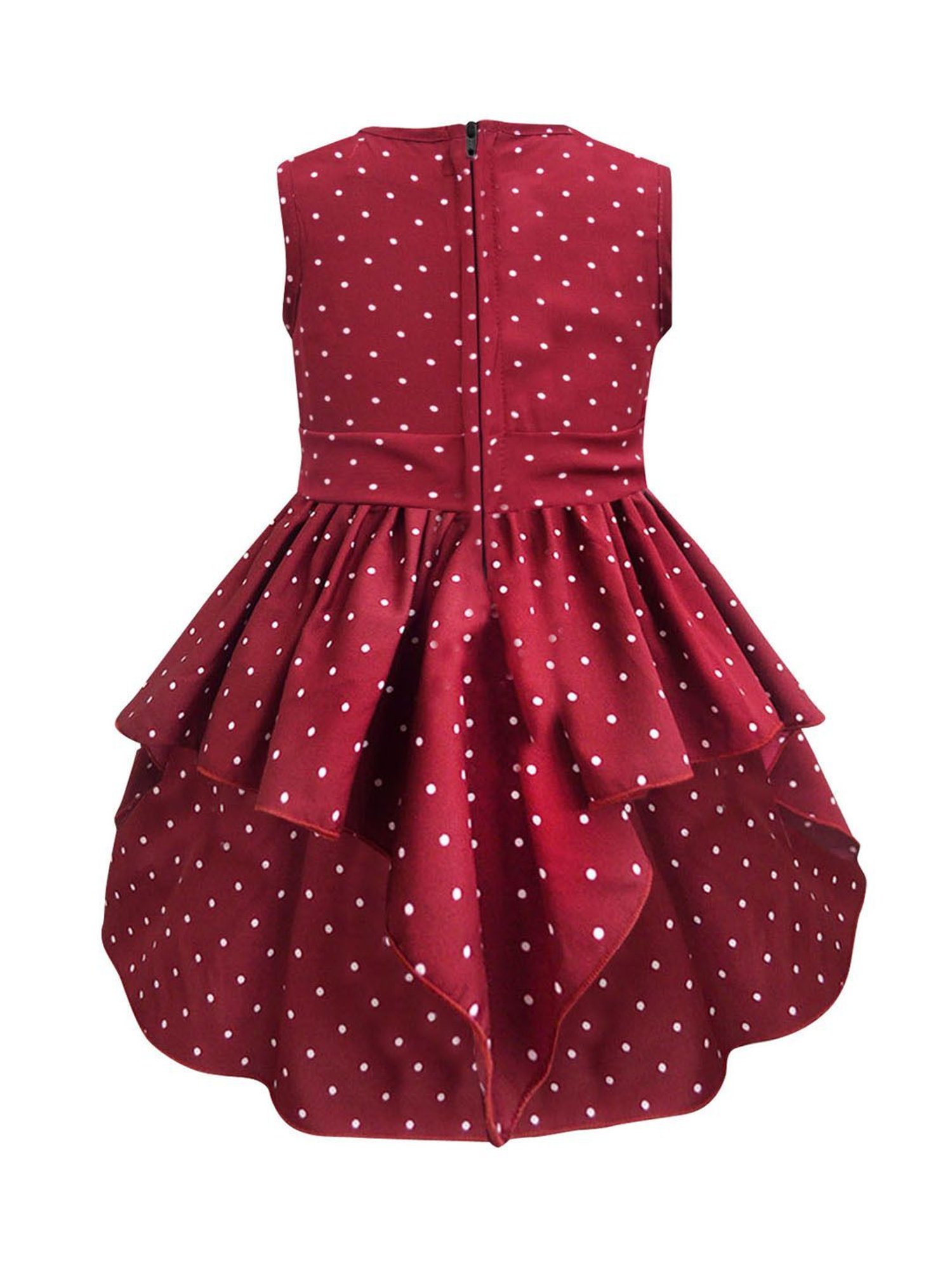 A.T.U.N. Girls Maroon & White Printed Dress