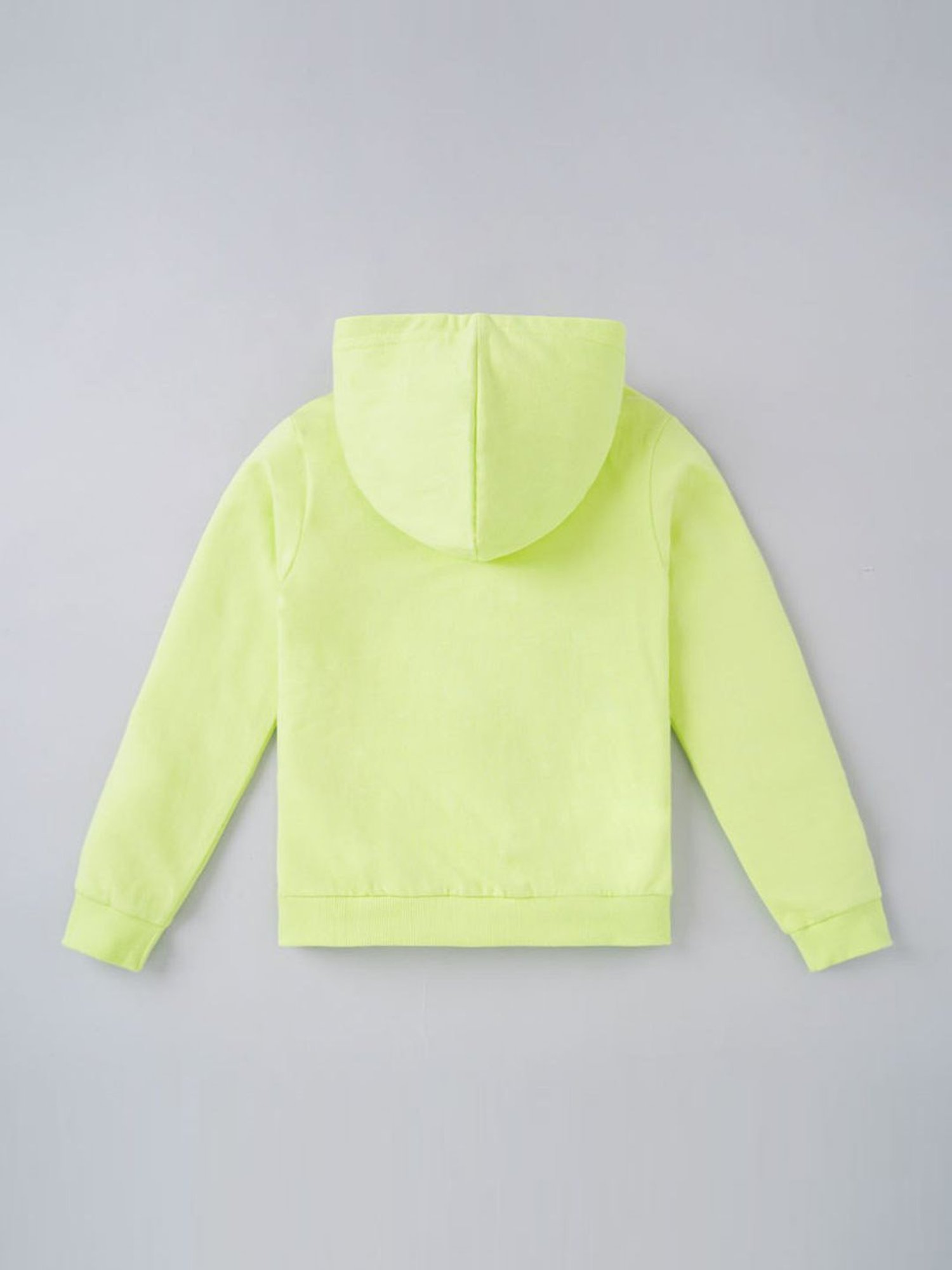 Ed-a-Mamma Kids Neon Green Cotton Regular Fit Full Sleeves Hoodie