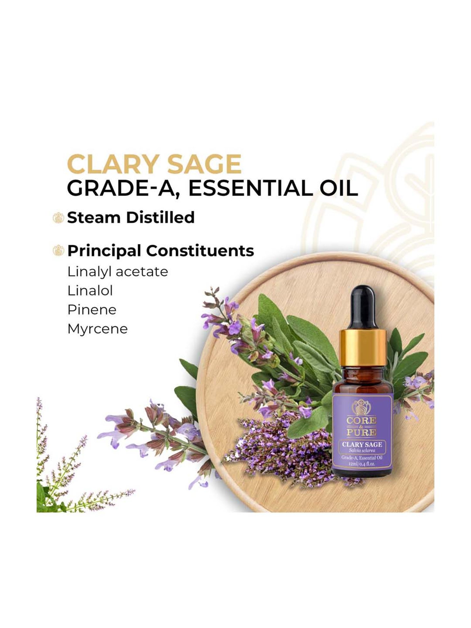 CORE & PURE Clary Sage Essential Oil - 12 ml