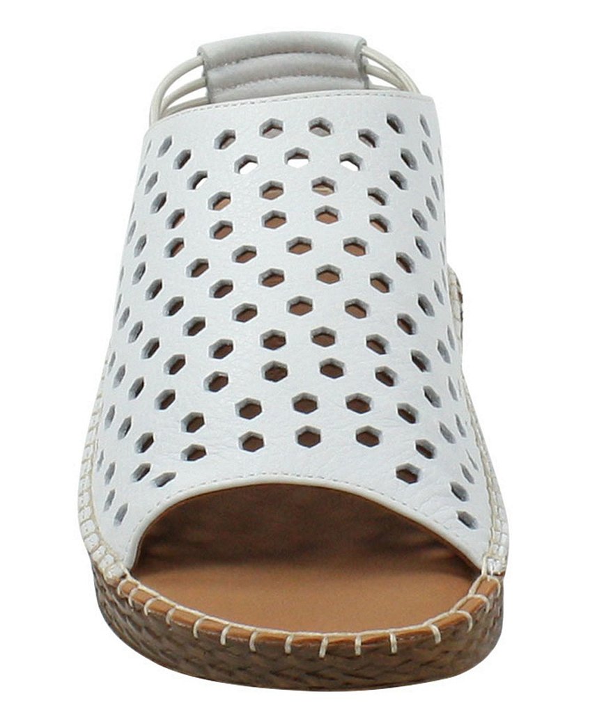 L'Amour Des Pieds Yizzy Perforated Leather Slingback Wedges