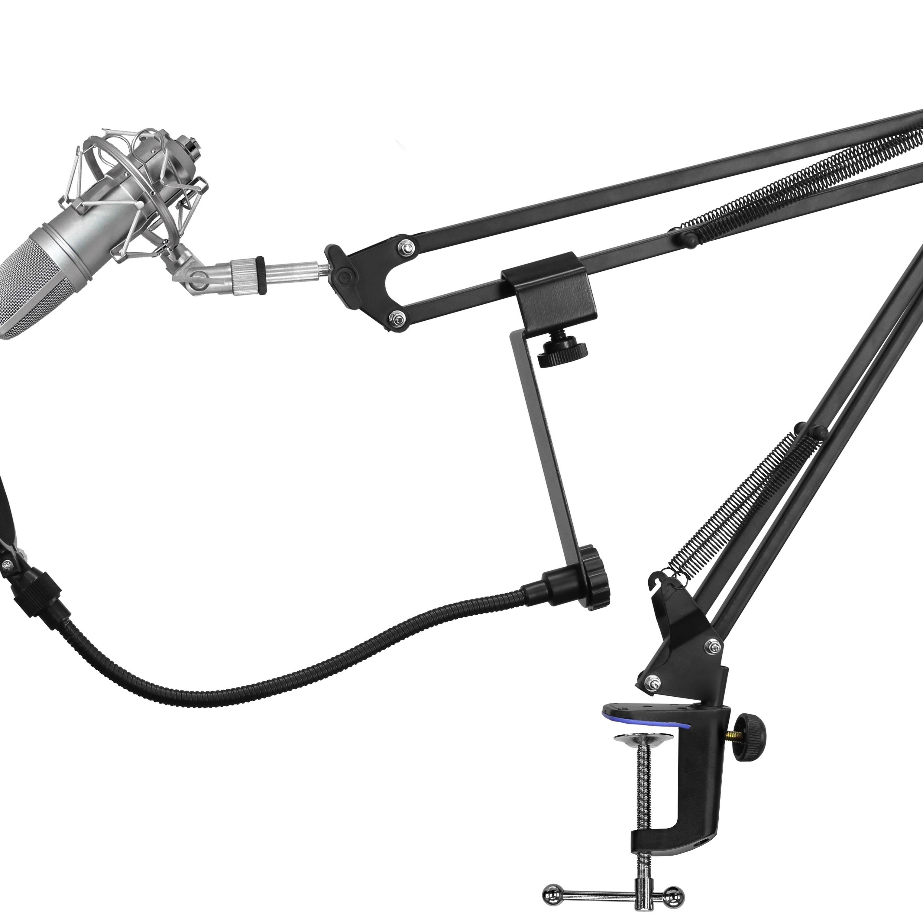 Professional USB Condenser Microphone Kit with Adjustable Scissor Arm Stand Shock Mount for Instruments Voice Overs, Starter Package for Recording Podcasting YouTube Karaoke Gaming Streaming