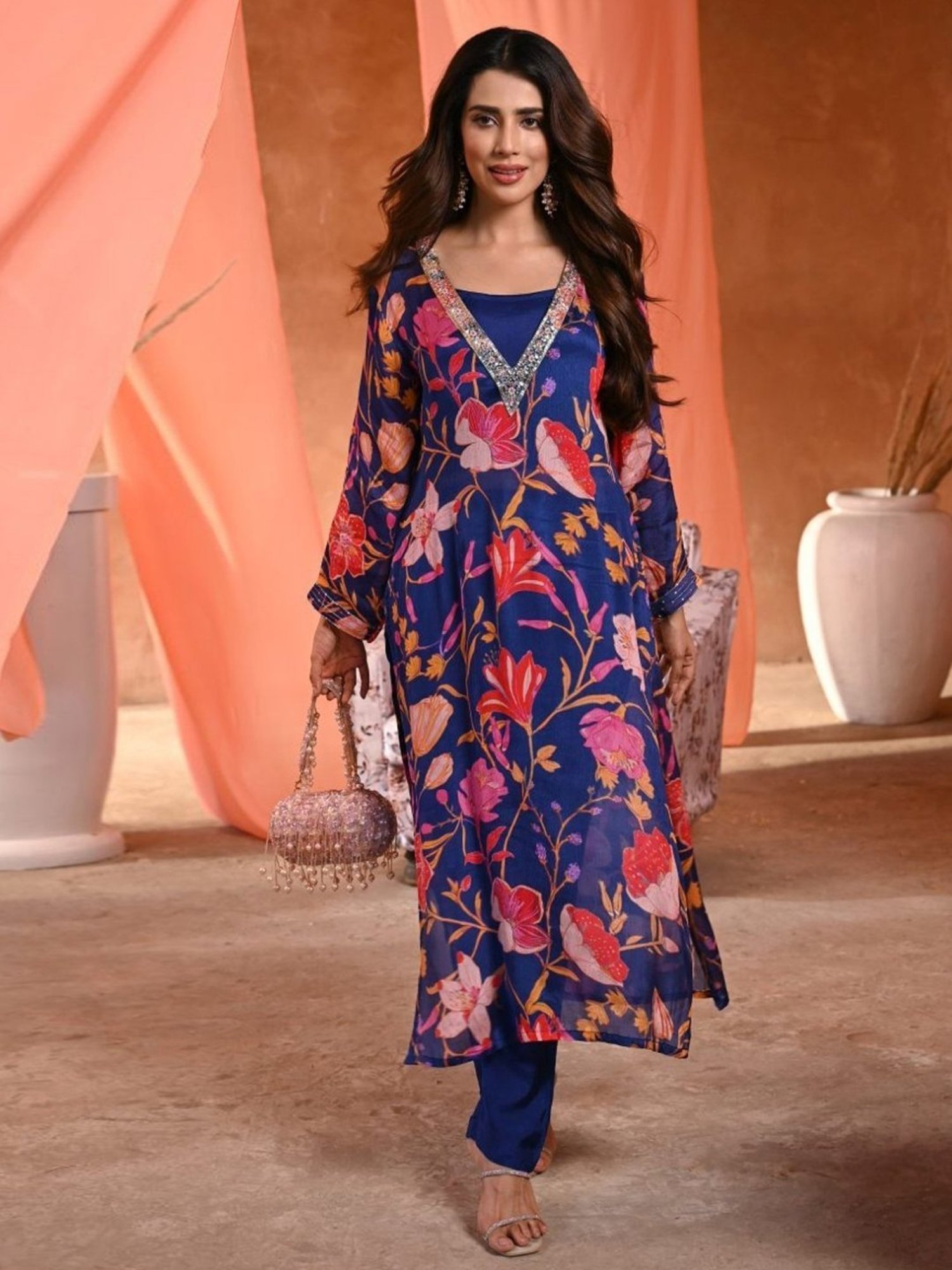 Mahee Jaipur Blue Nazakat Kurta with Pant