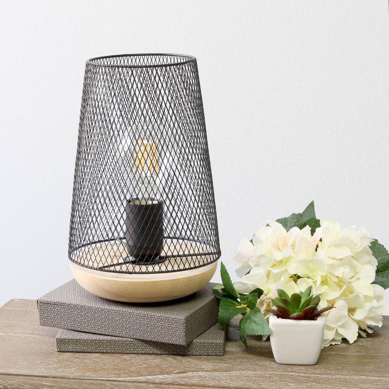 Wired Mesh Uplight Table Lamp Black - Simple Designs