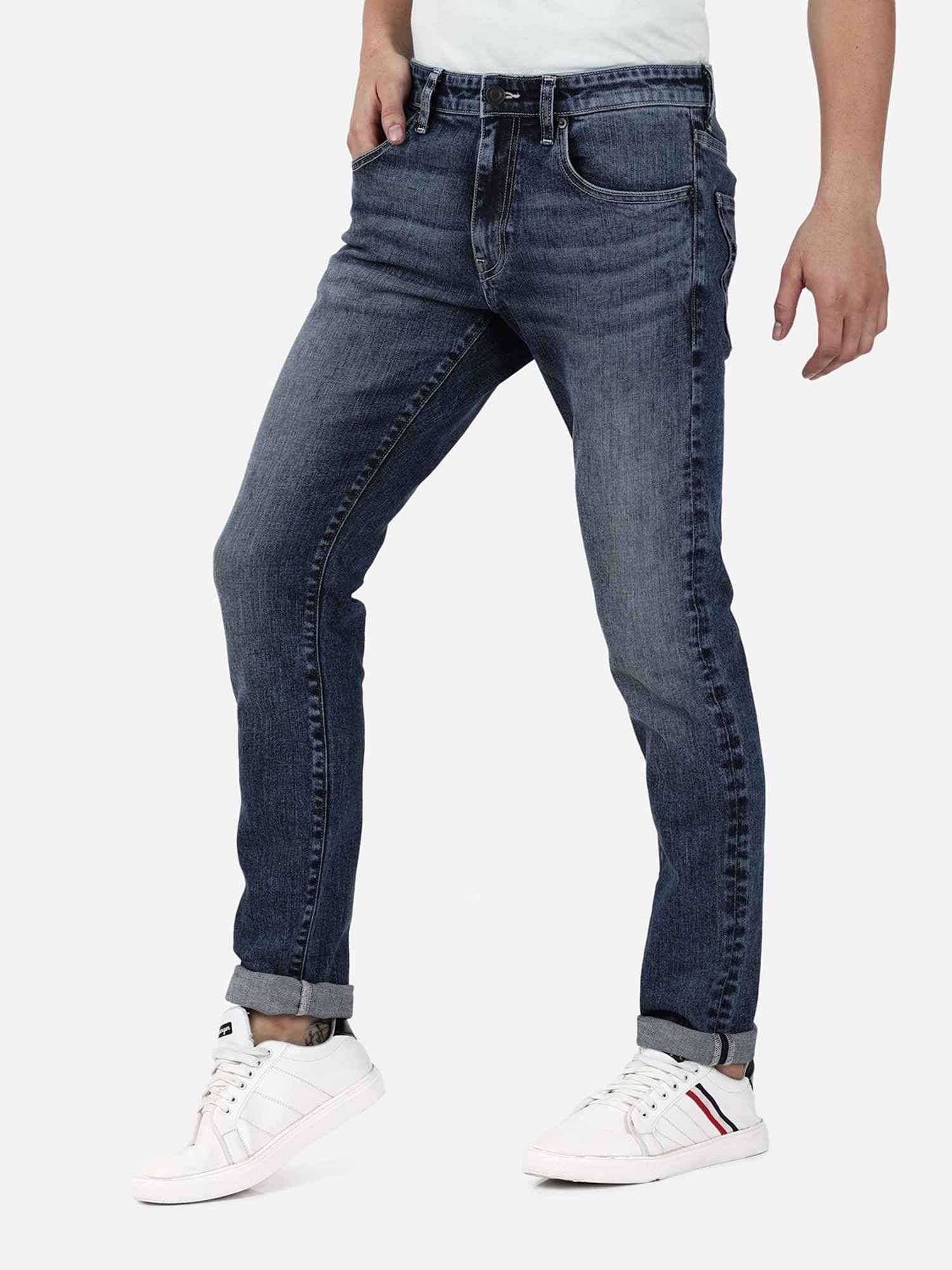 Passion Blue Slim Fit Heavily Washed Jeans