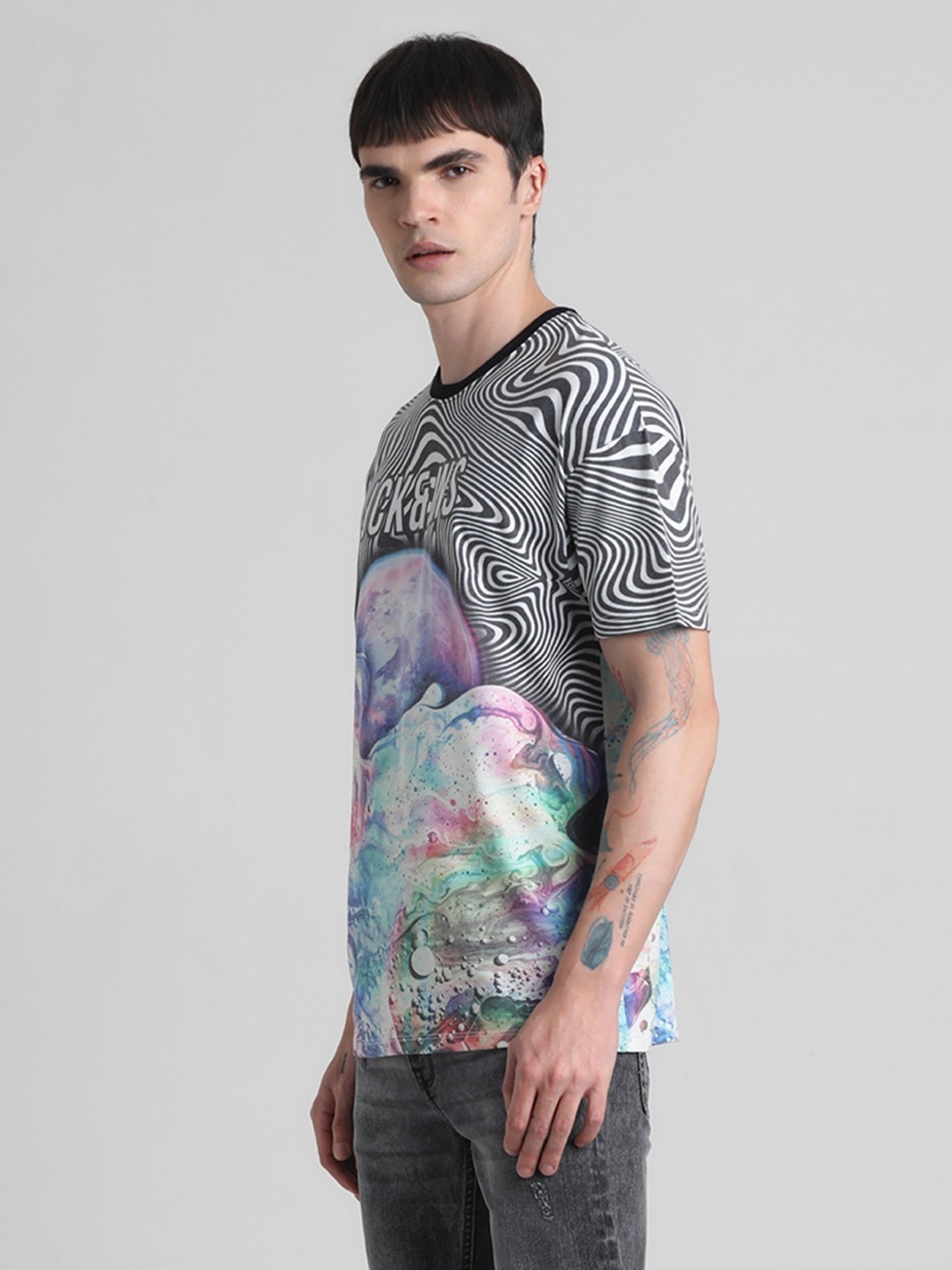 Jack & Jones Cloud Dancer Slim Fit Printed T-Shirt