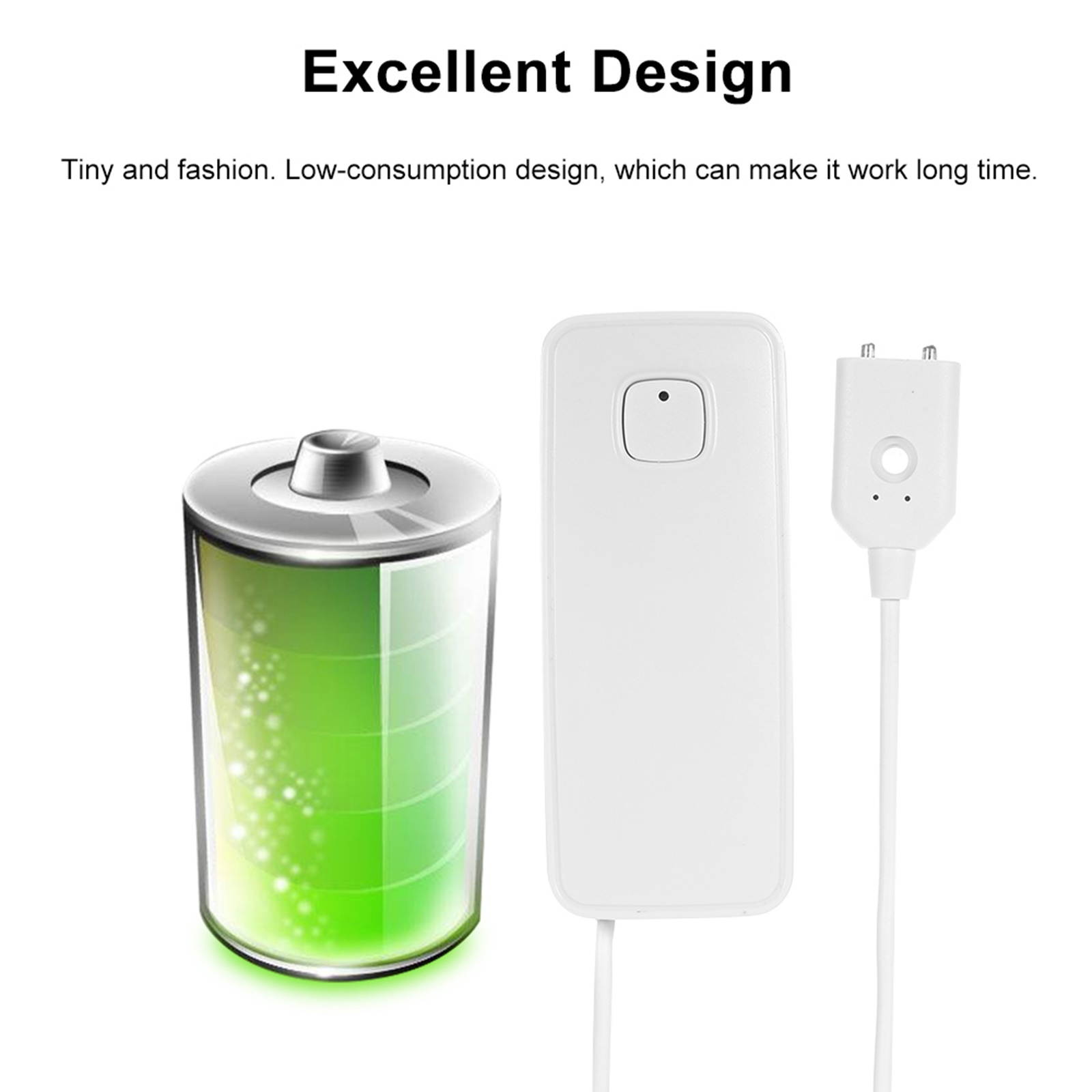 WIFI Water Leak Sensor Water Leakage Intrusion Detector Alert Water Level Overflow Alarm Tuya Smart Life App Remote Control Compatible with IFTTT for Home House Security