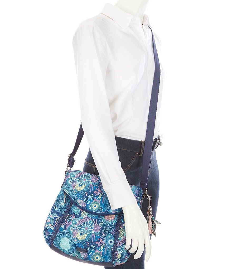 Sakroots Artist Circle Floral Foldover Crossbody Bag